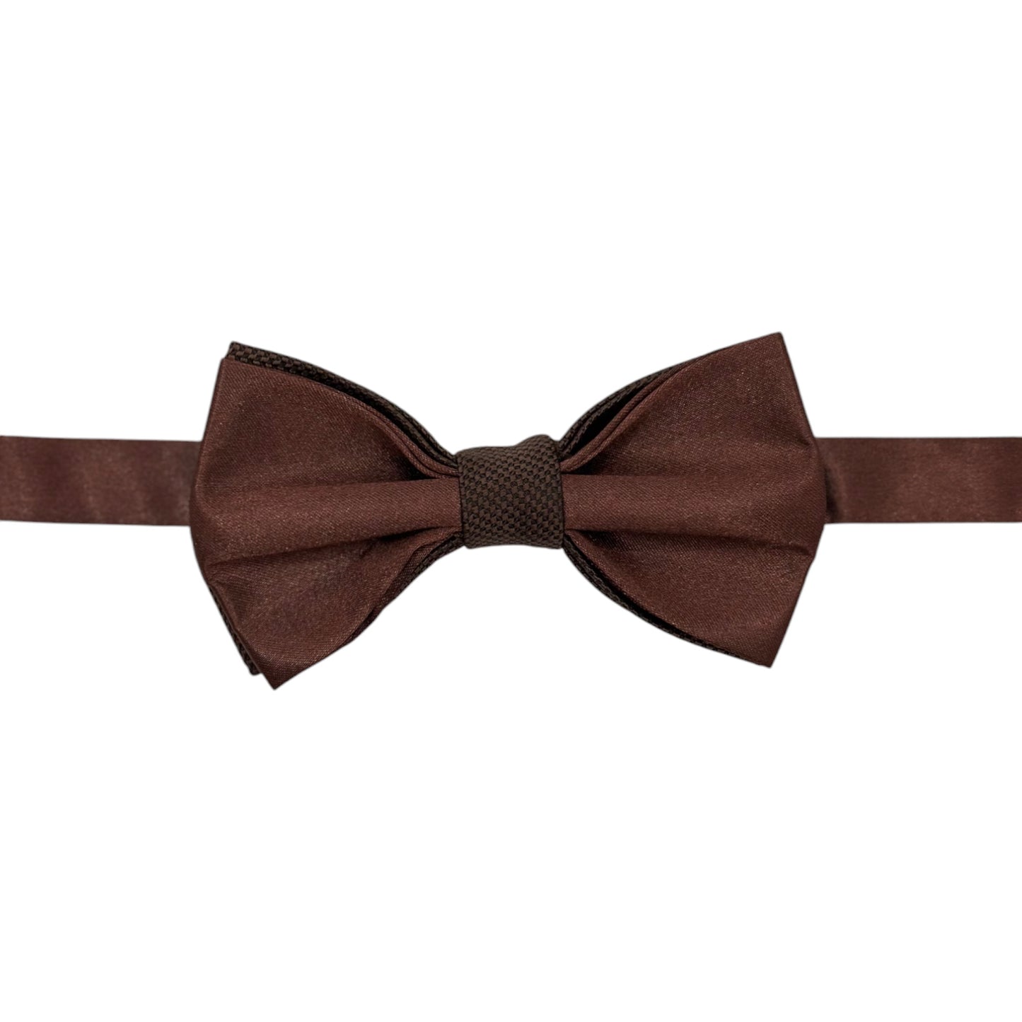 Contrasted Darkest Brown and Light Brown Tie with Adjustable Strap -Reversible