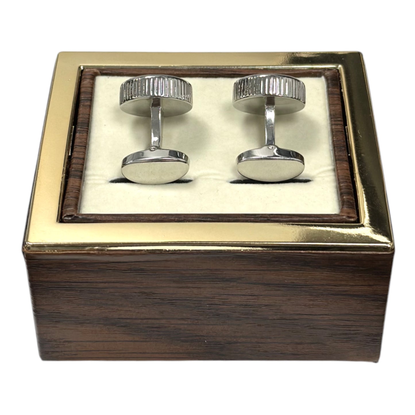 Round Shaped Silver and Black Interior  - Istanbul Fashion Cufflinks - 50
