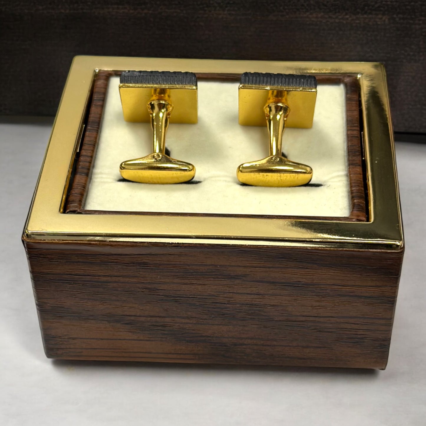 Square Royal Blue Jewel with Gold Exterior  - Istanbul Fashion Cufflinks - 63