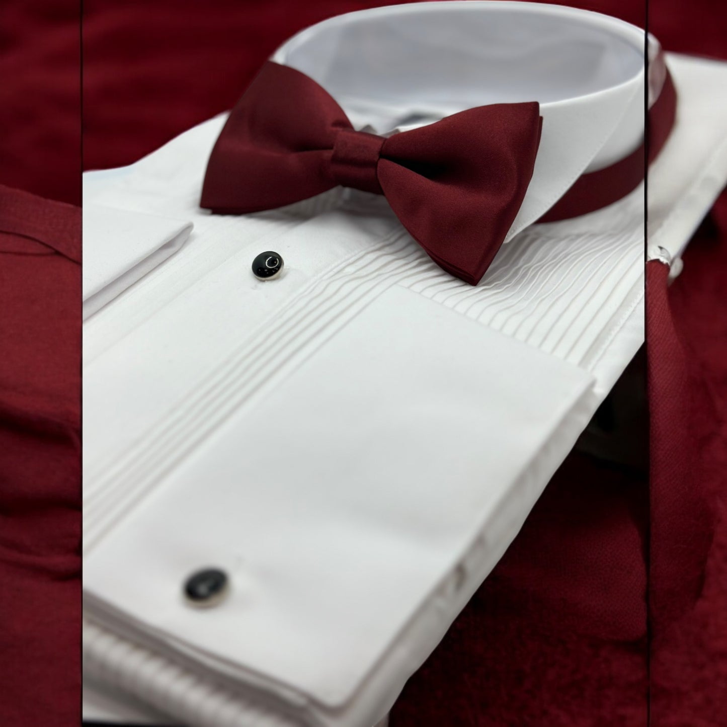 Solid Burgundy Tie with Adjustable Strap
