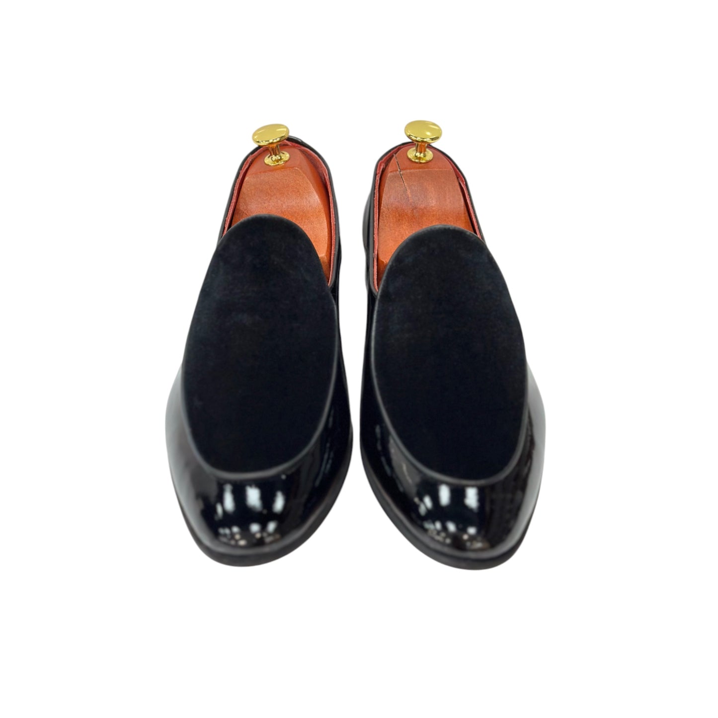 Black Istanbul Fashion by Raad Red Bottom Shoes With Unique Velvet on Leather Mix-1529