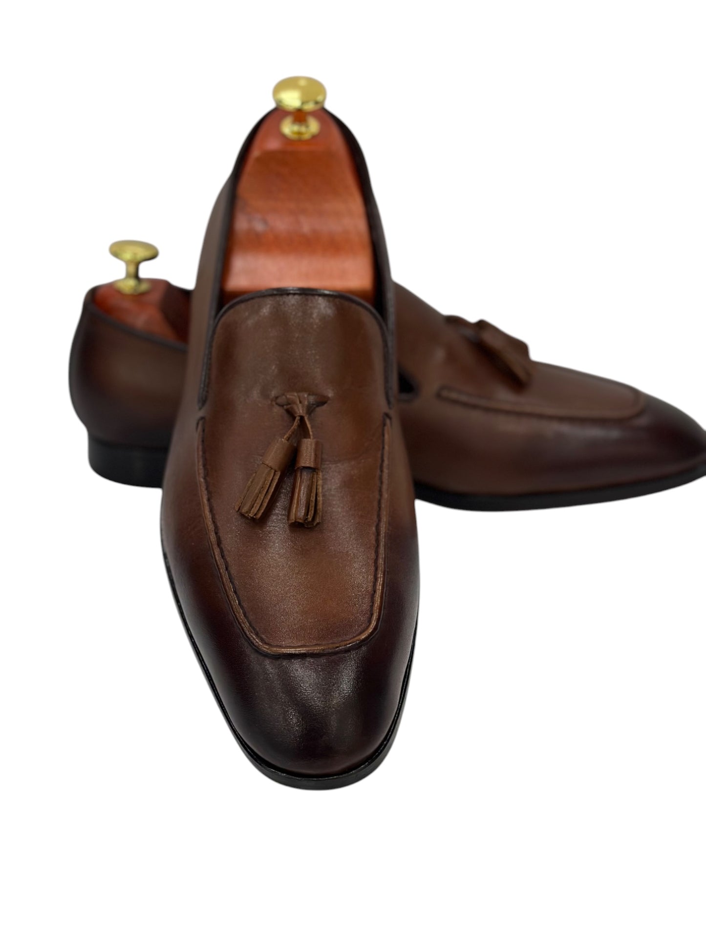 Brown-Dress Shoes-With Chic Details in the Middle -4409