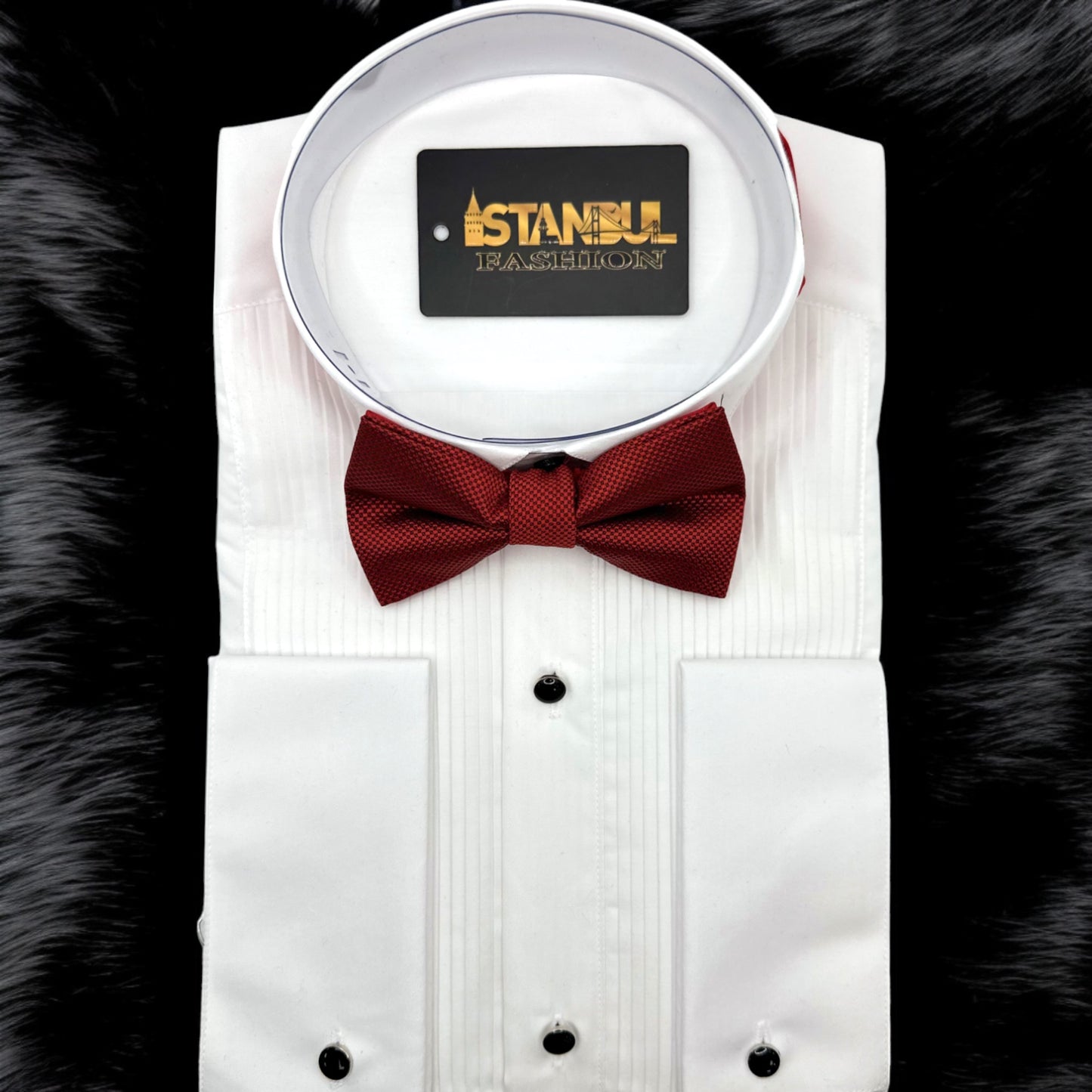 Hot Red Tie with Adjustable Strap - Reversible