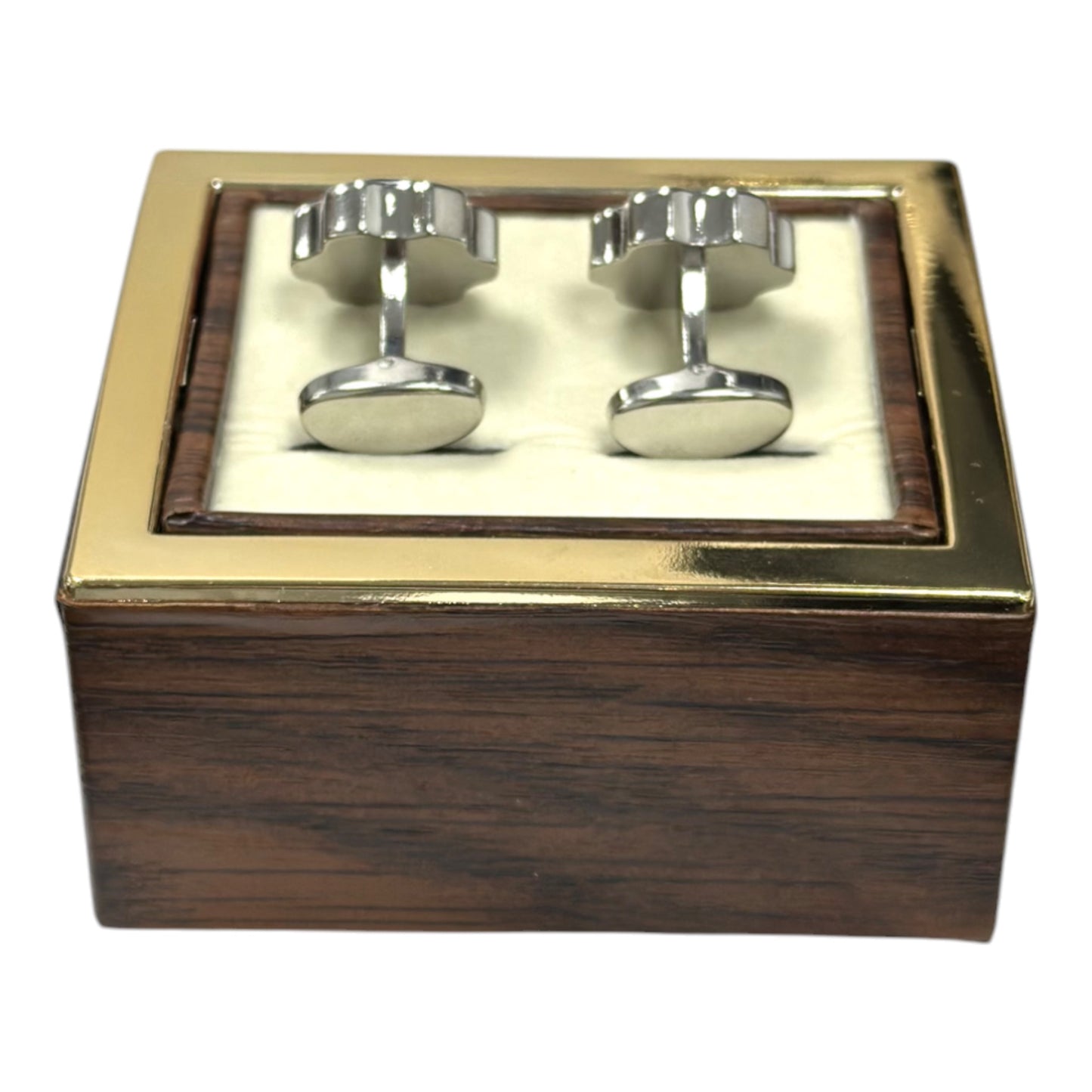 Silver with Black Detailing  Shaped Edges - Istanbul Fashion Cufflinks - 46