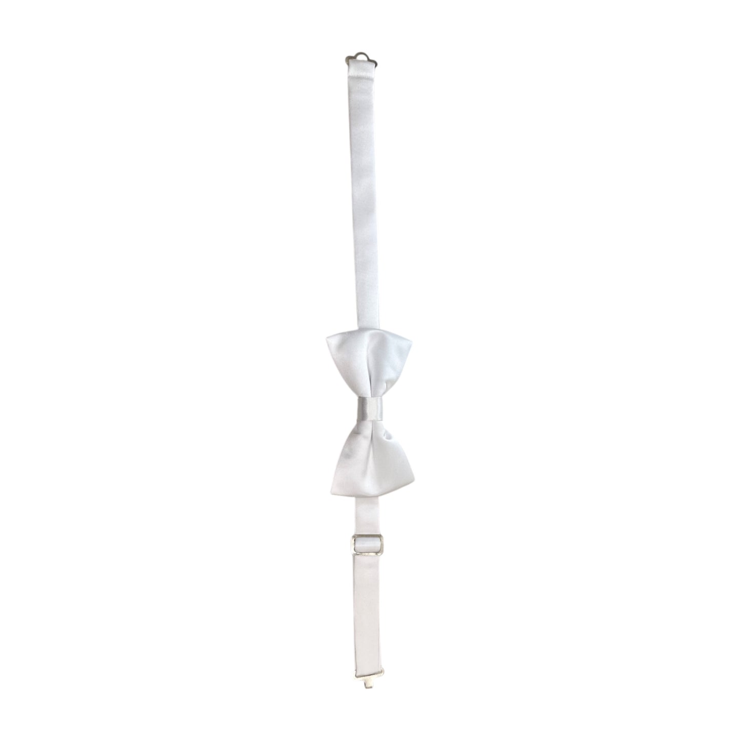 White Satin Tie with Adjustable Strap