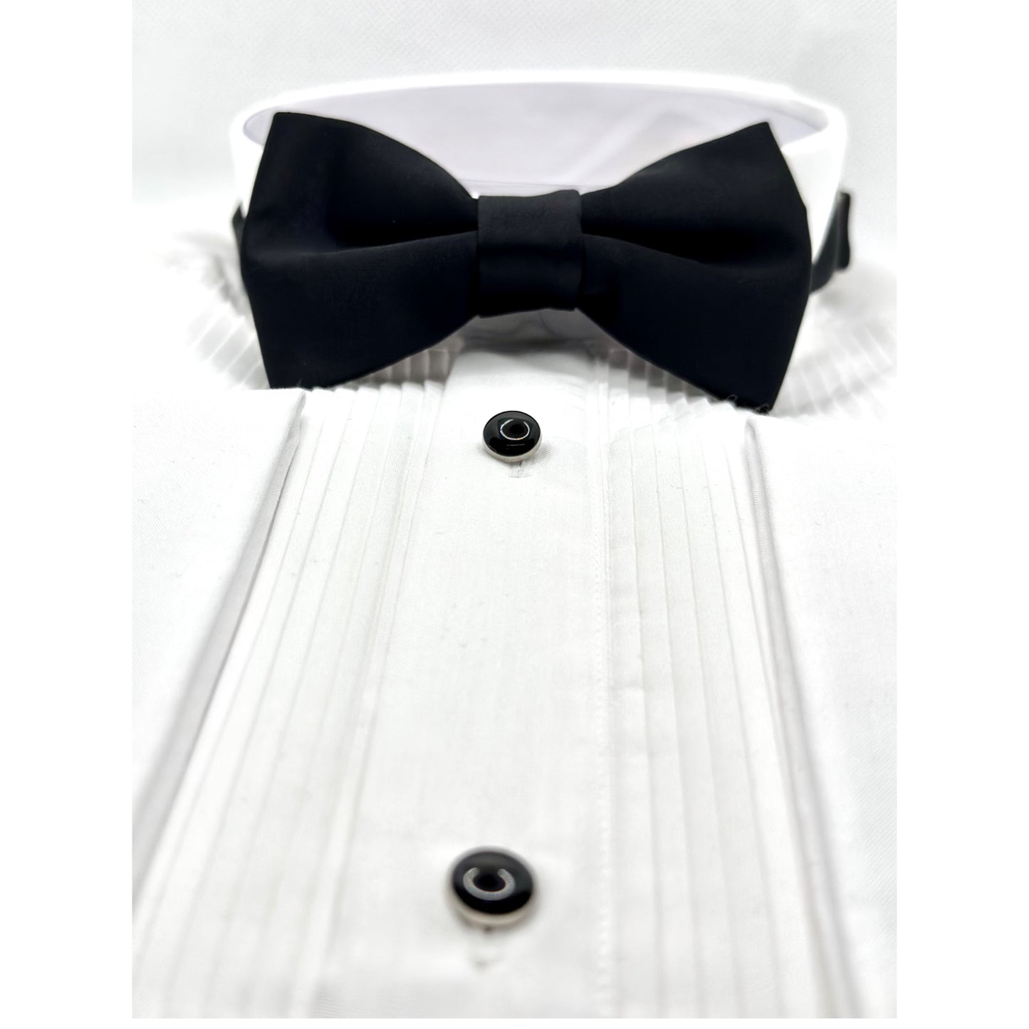 Black Bow Tie with Adjustable Strap-Reversible  Mat Fabric