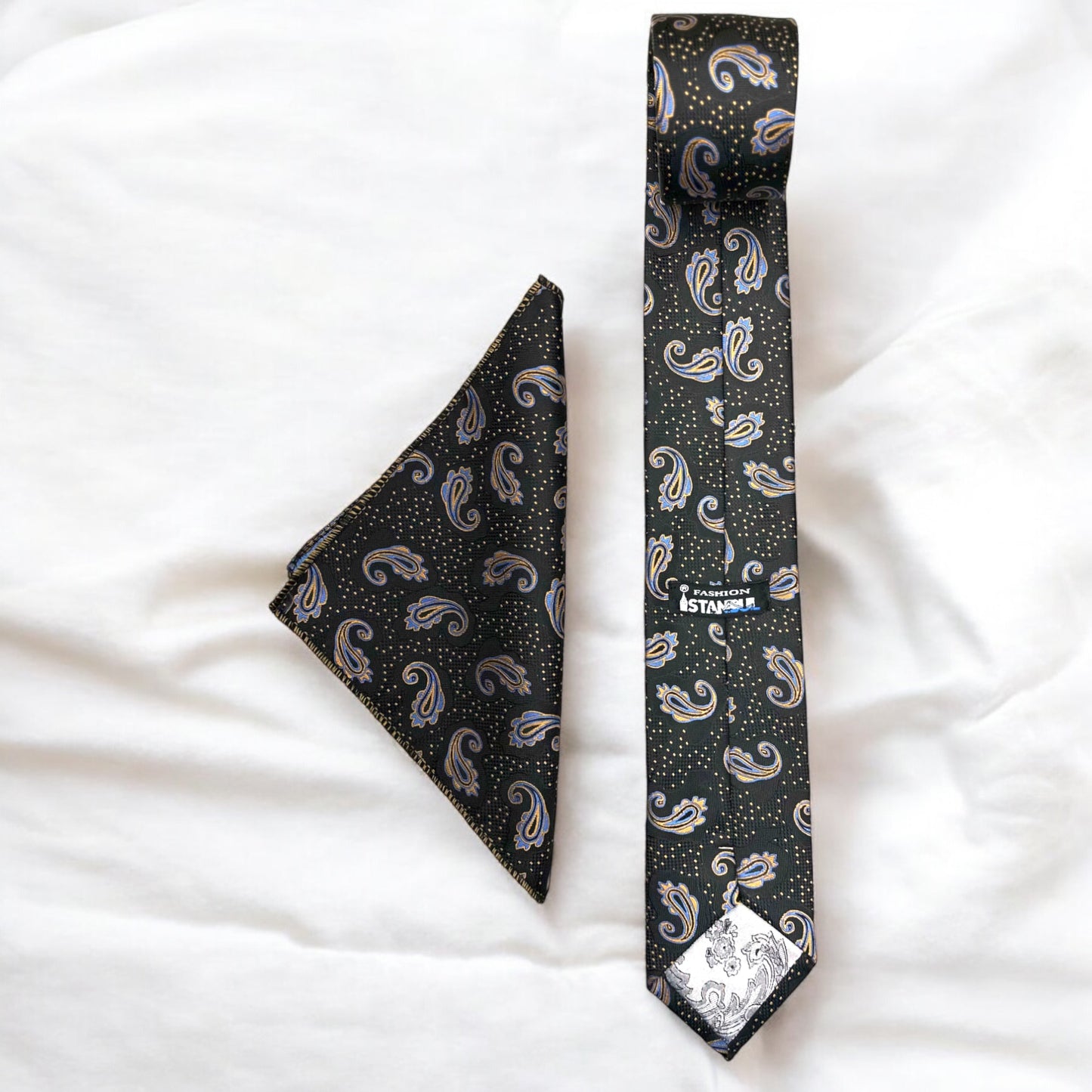 Paisley with Gold Details -Istanbul Fashion Tie - Classic Wide