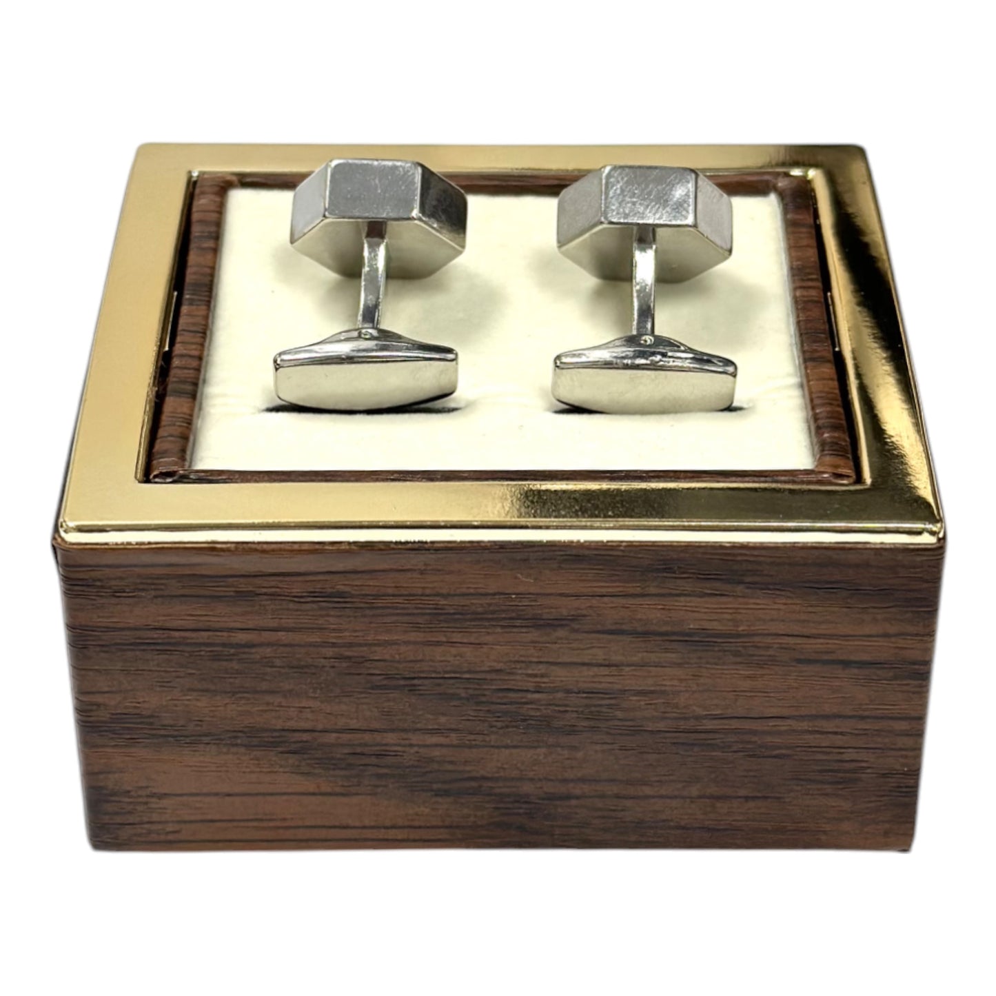 Pentagon Silver Combined with Rose Gold Details - Istanbul Fashion Cufflinks -56