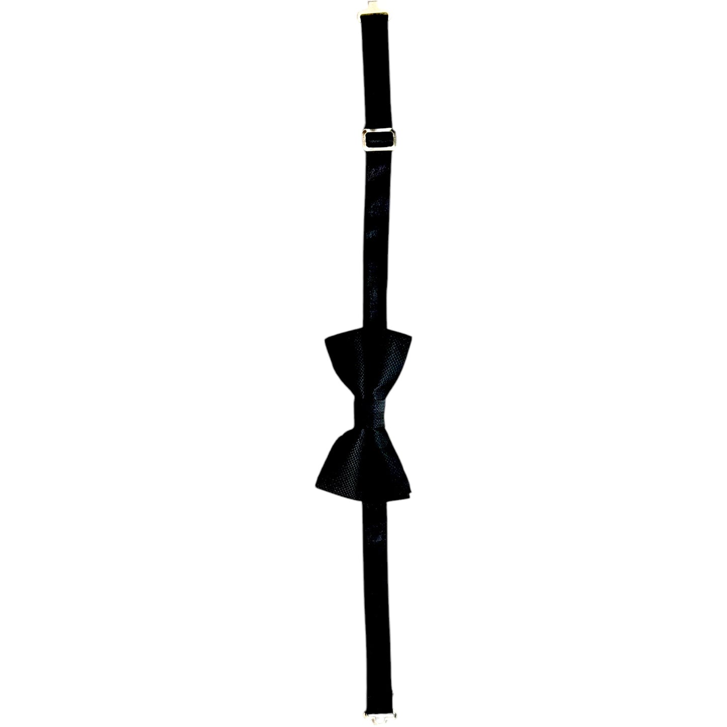Blackest Black Satin Tie with Adjustable Strap - Reversible