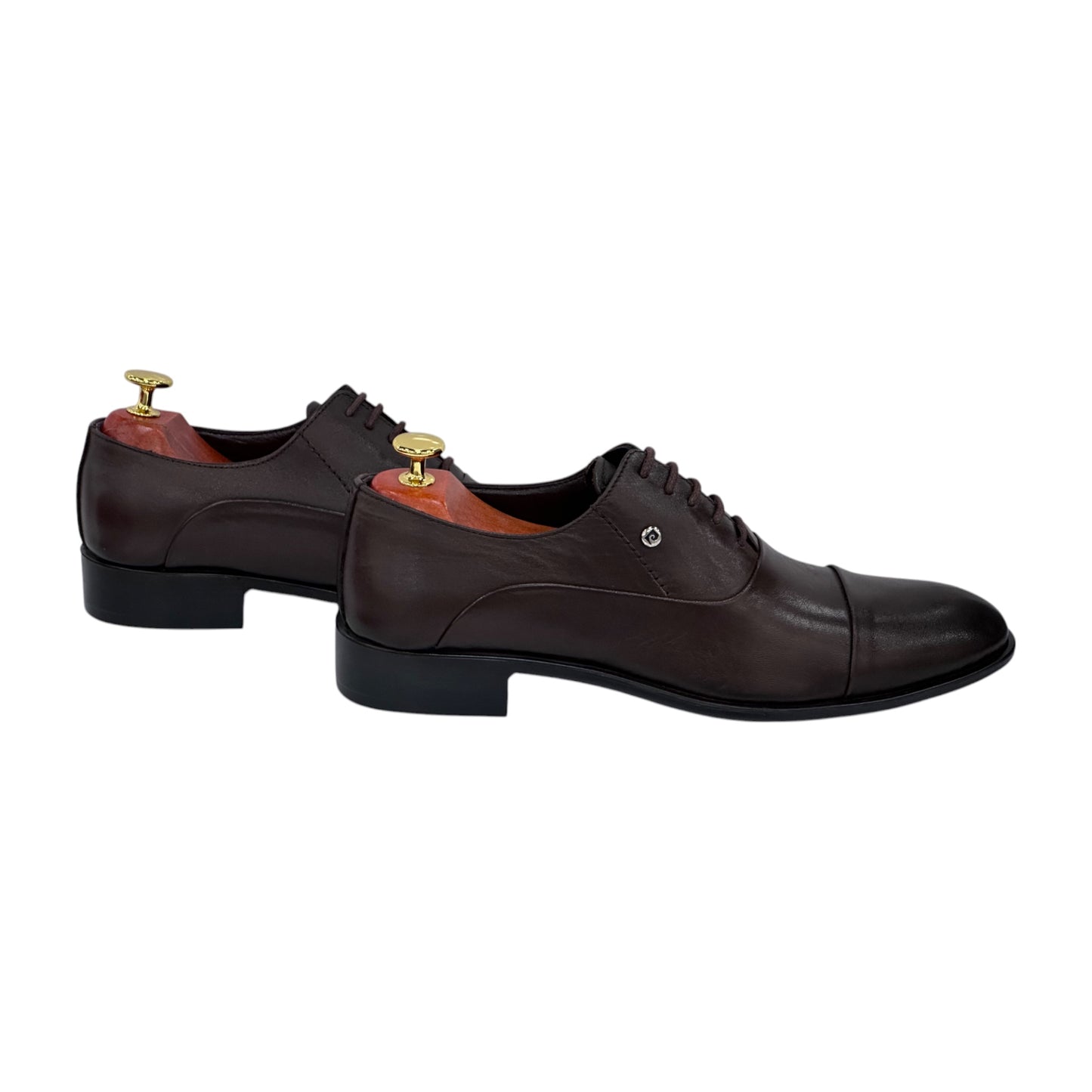 Brown Dress Shoes with Brown Lace-Made with Luxury Leather-7041