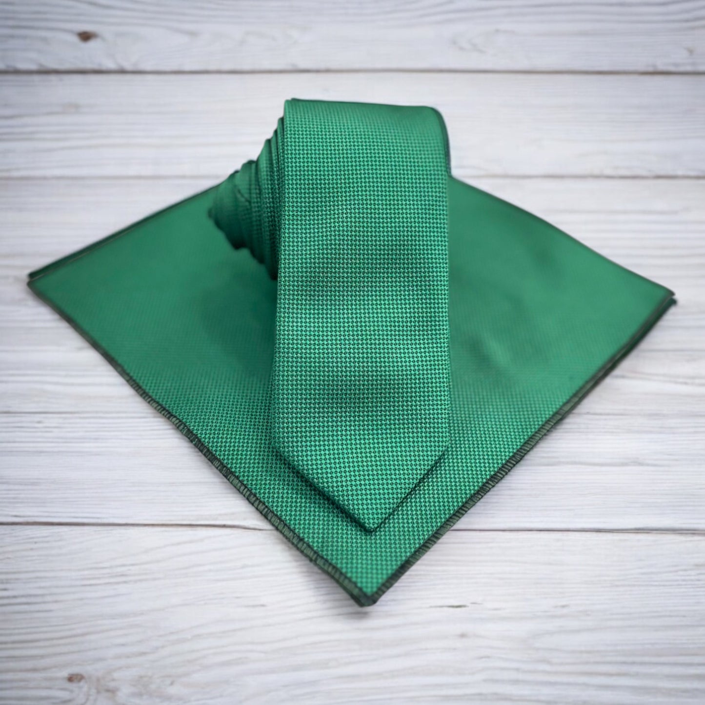 Grass Green  with Darker Lines- Istanbul Fashion Slim Tie, Textured Fabric
