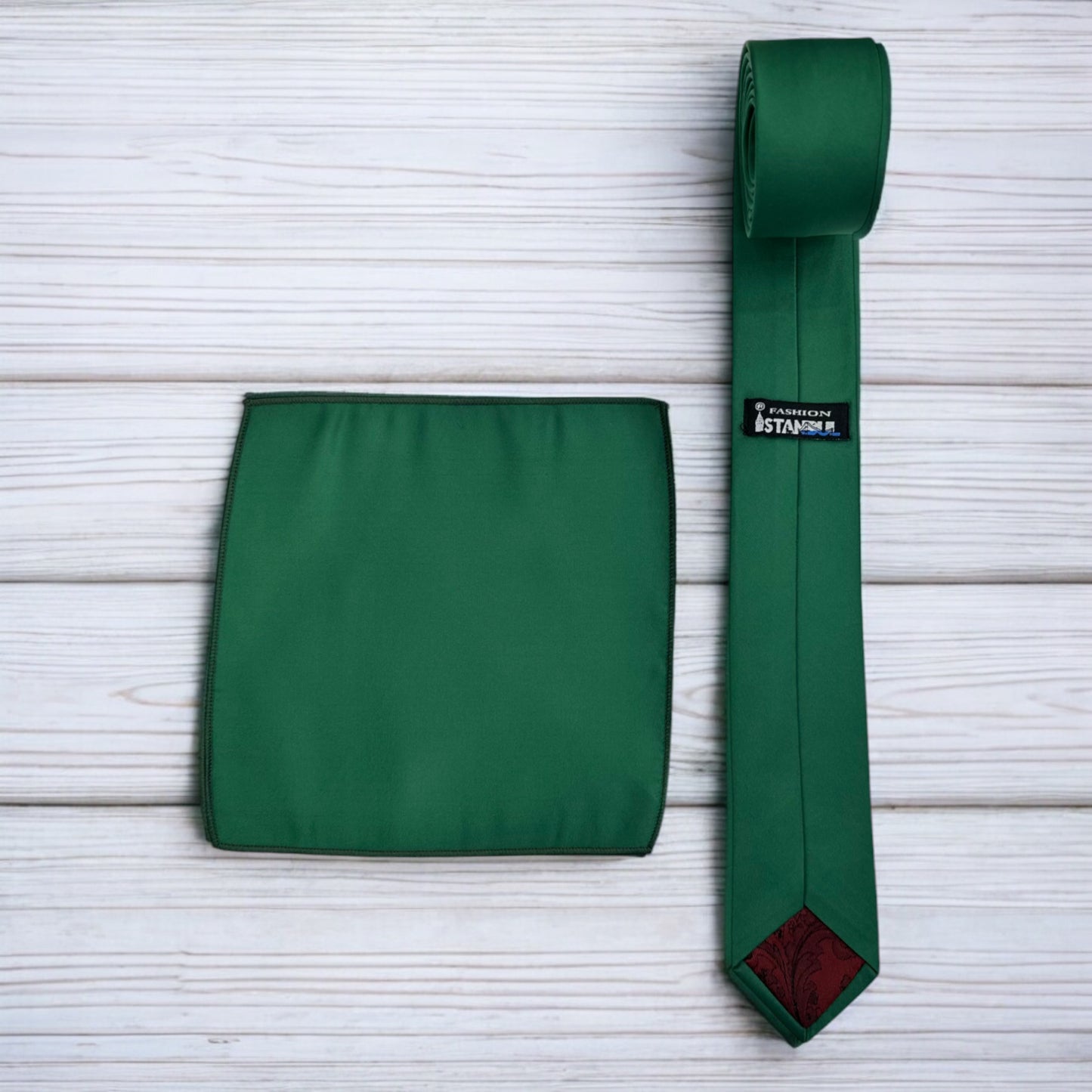 Royal Green - Istanbul Fashion Slim Tie, Plain Satin