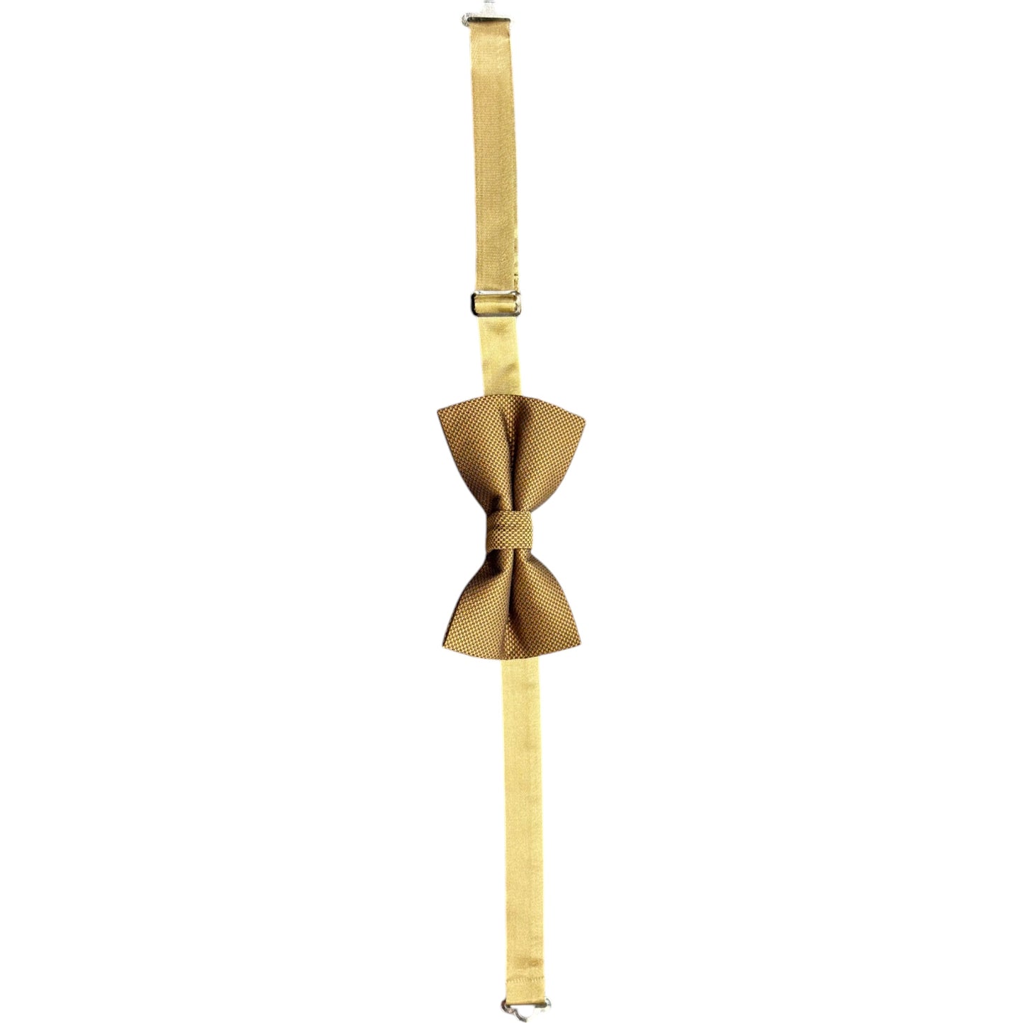 Contrasted Light and Dark Gold  Satin Tie with Adjustable Strap - Reversible