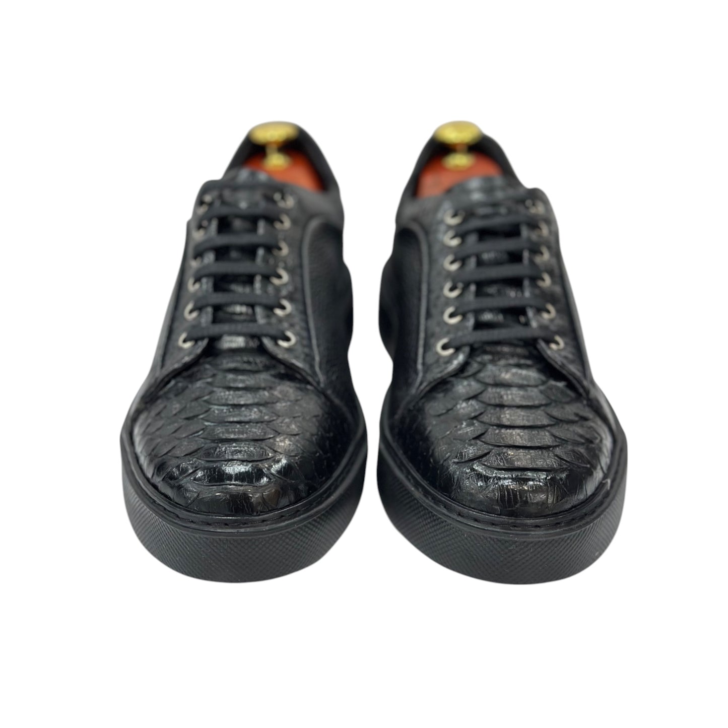 Black Sneakers - Unique  Textured Leather- with Thread Details -20-1981