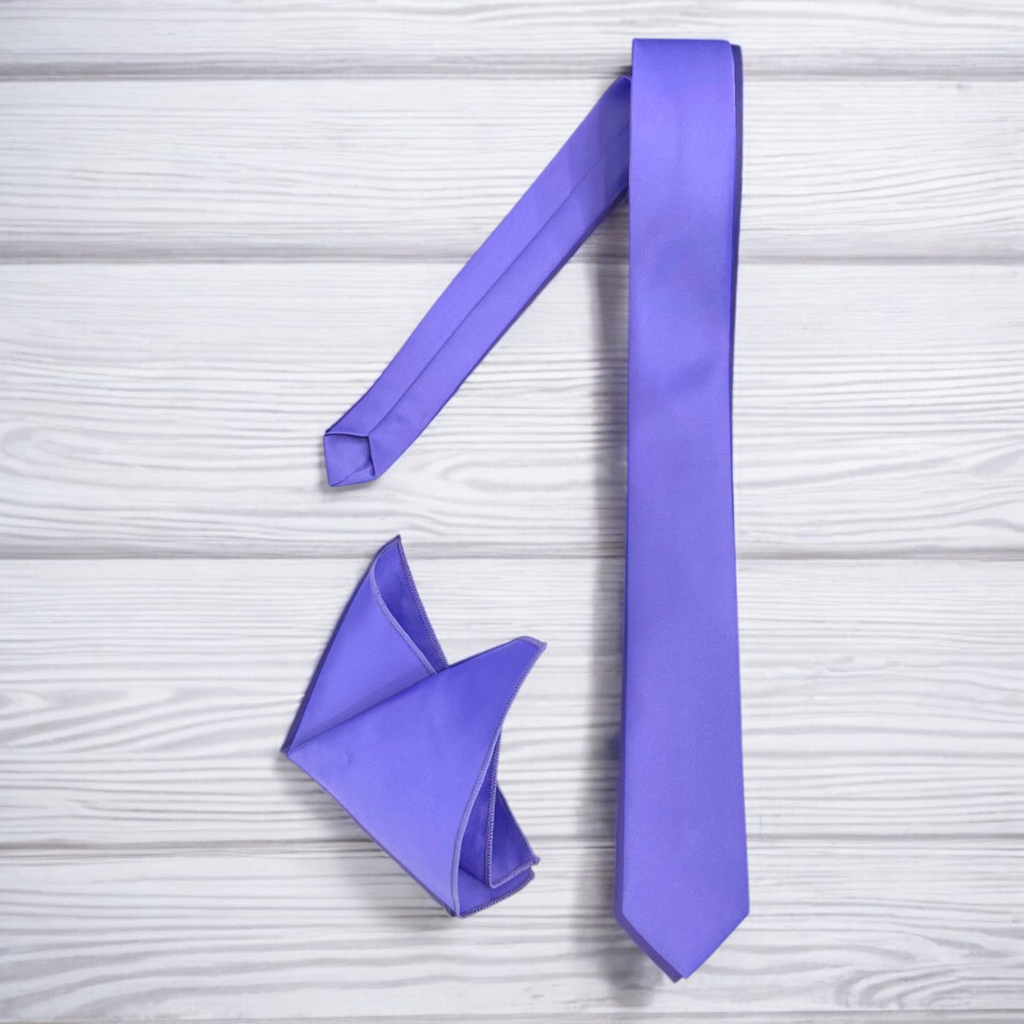 Purple - Istanbul Fashion Slim Tie, Plain Satin