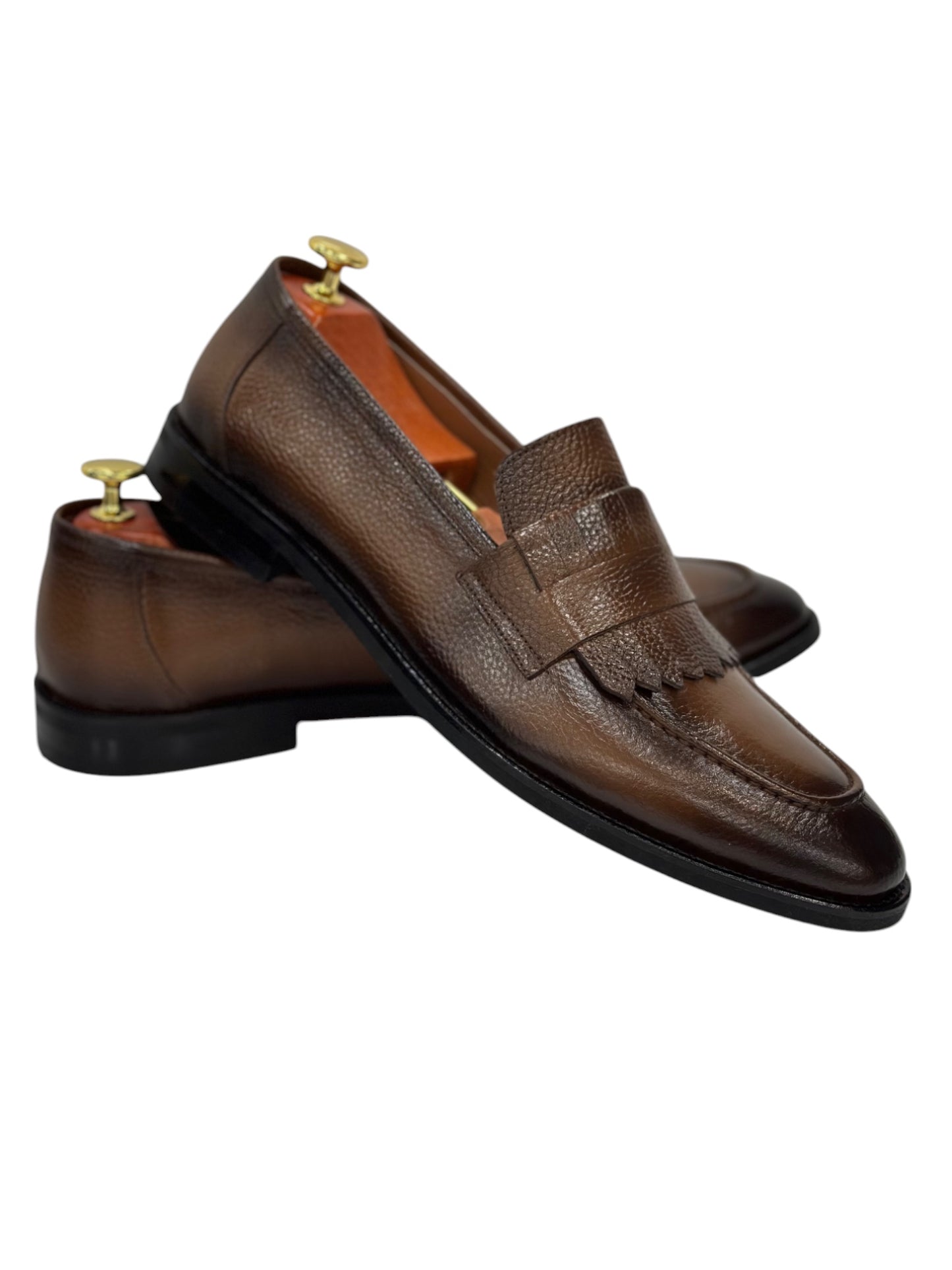 Brown Istanbul Fashion by Raad Red Bottom Leather Shoes-3045