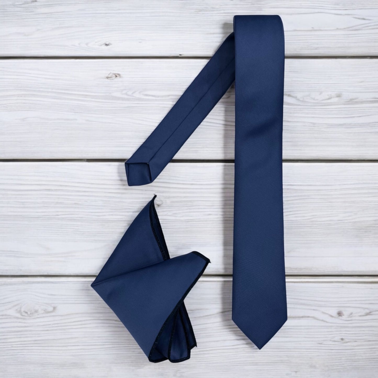 Steel Blue  - Istanbul Fashion Slim Tie, Plain Satin