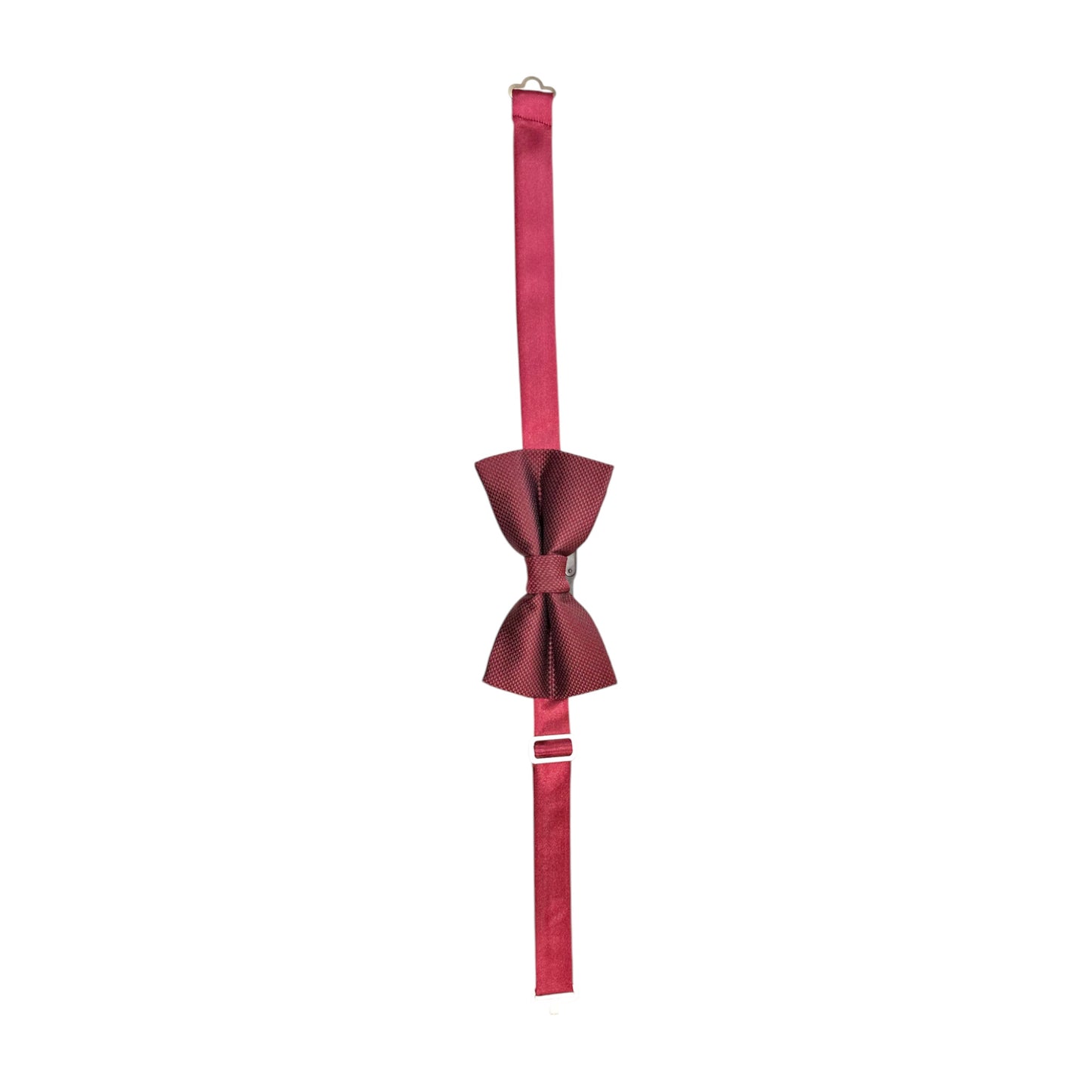 Burgundy  Tie with Adjustable Strap-Reversible Model Silky and Textured Fabric