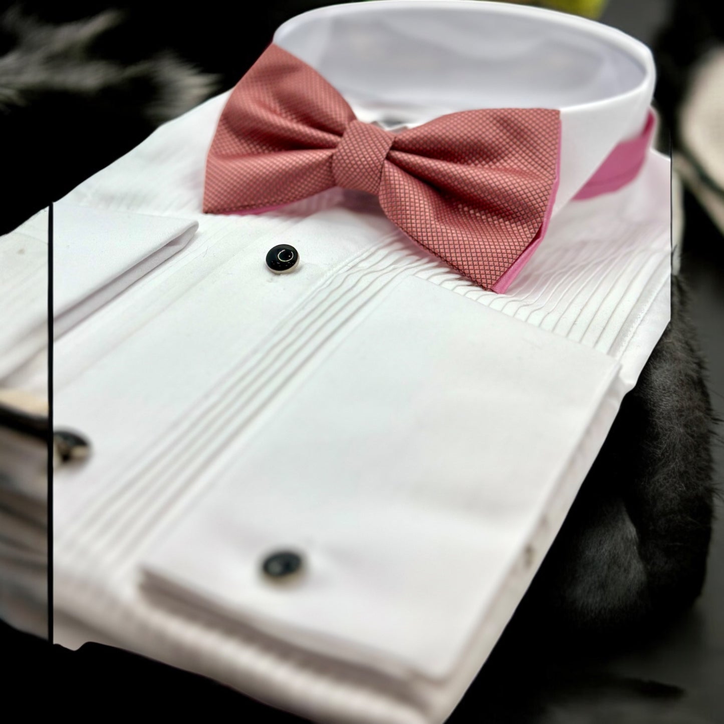 Rose Pink Satin Tie with Adjustable Strap -Reversible