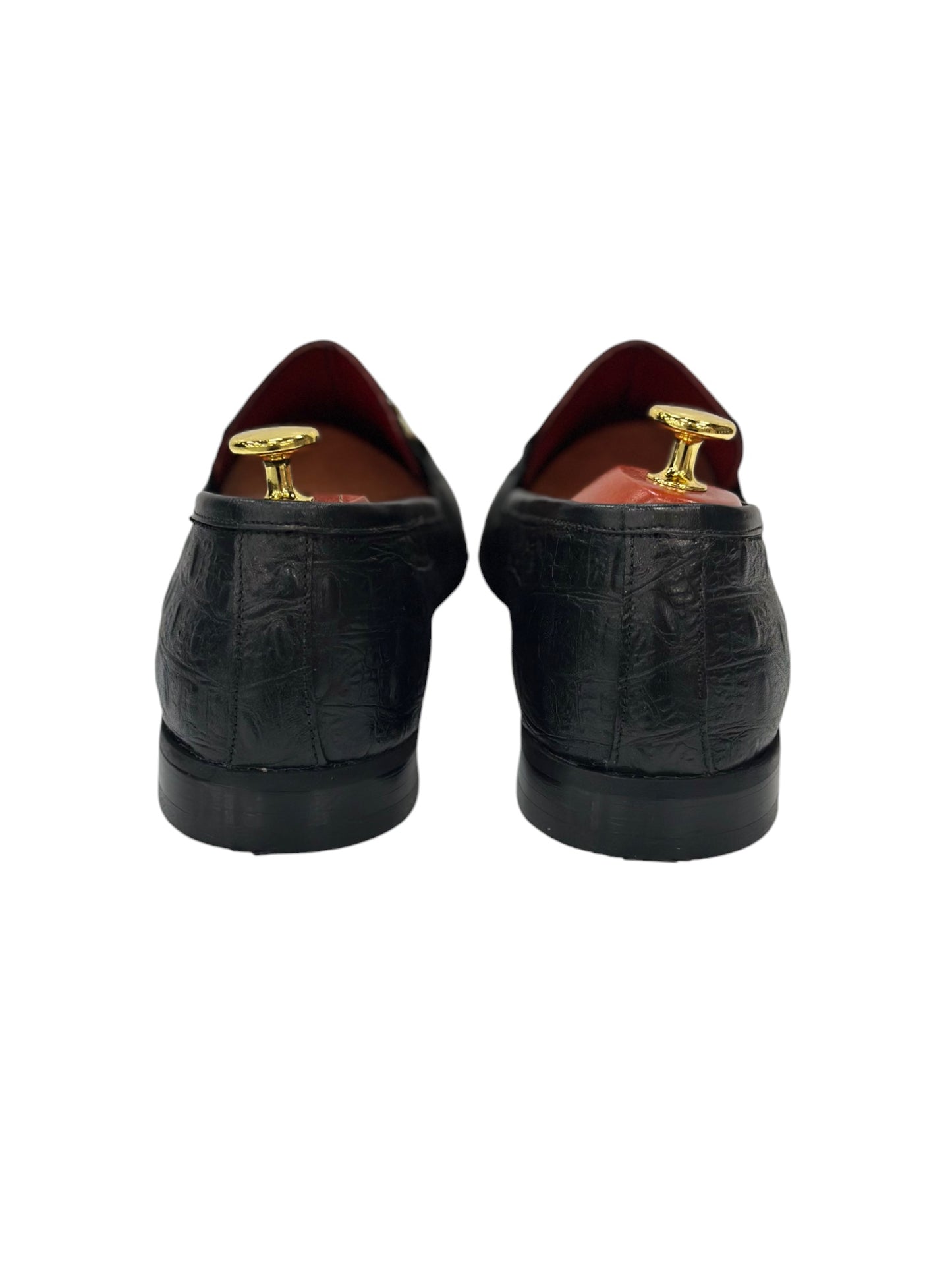 Black Istanbul Fashion by Raad Red Bottom Shoes With Gold Buckle-997
