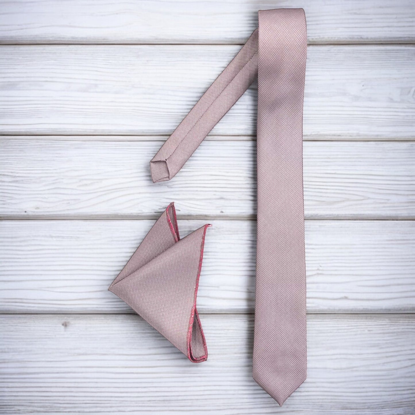 Mauve with Gray Lines- Istanbul Fashion Slim Tie, Textured Fabric