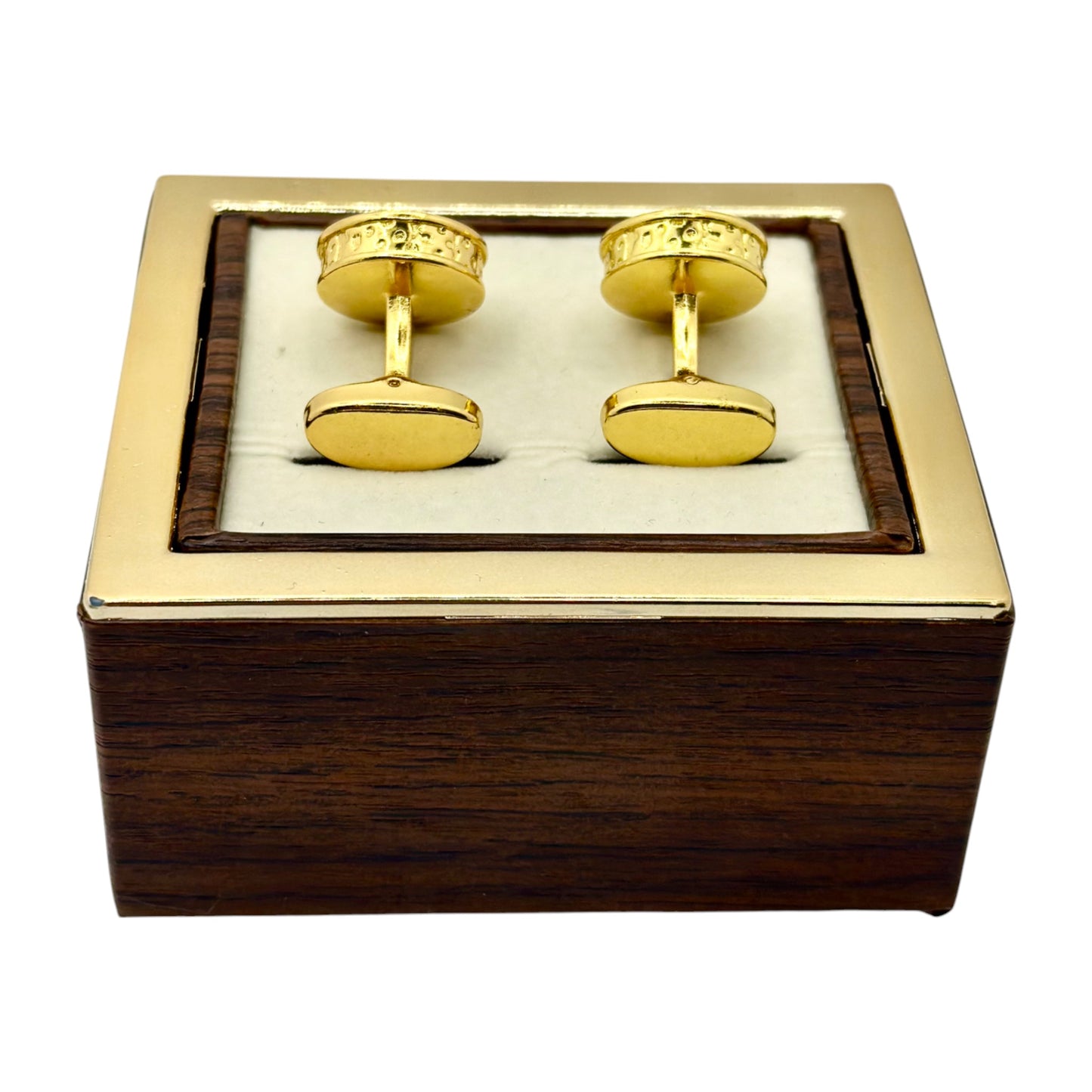 Round Istanbul Fashion Cufflinks - Gold Exterior with Black Details Mixed with Silver  - 4