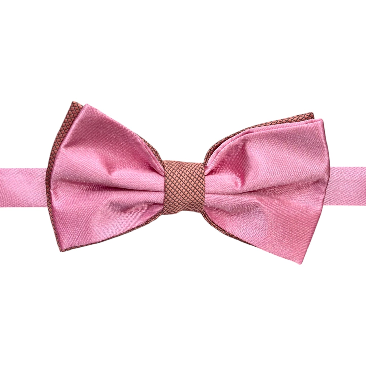 Rose Pink Satin Tie with Adjustable Strap -Reversible