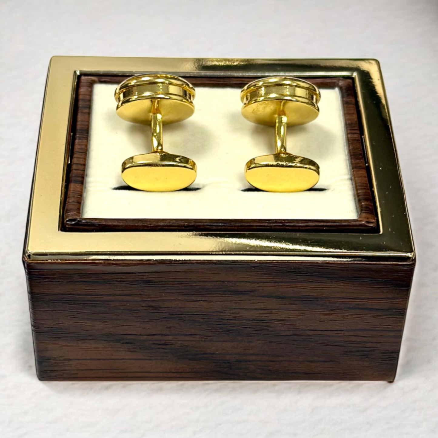 Round Black Contrasted with Gold. Details  - Istanbul Fashion Cufflinks - 64