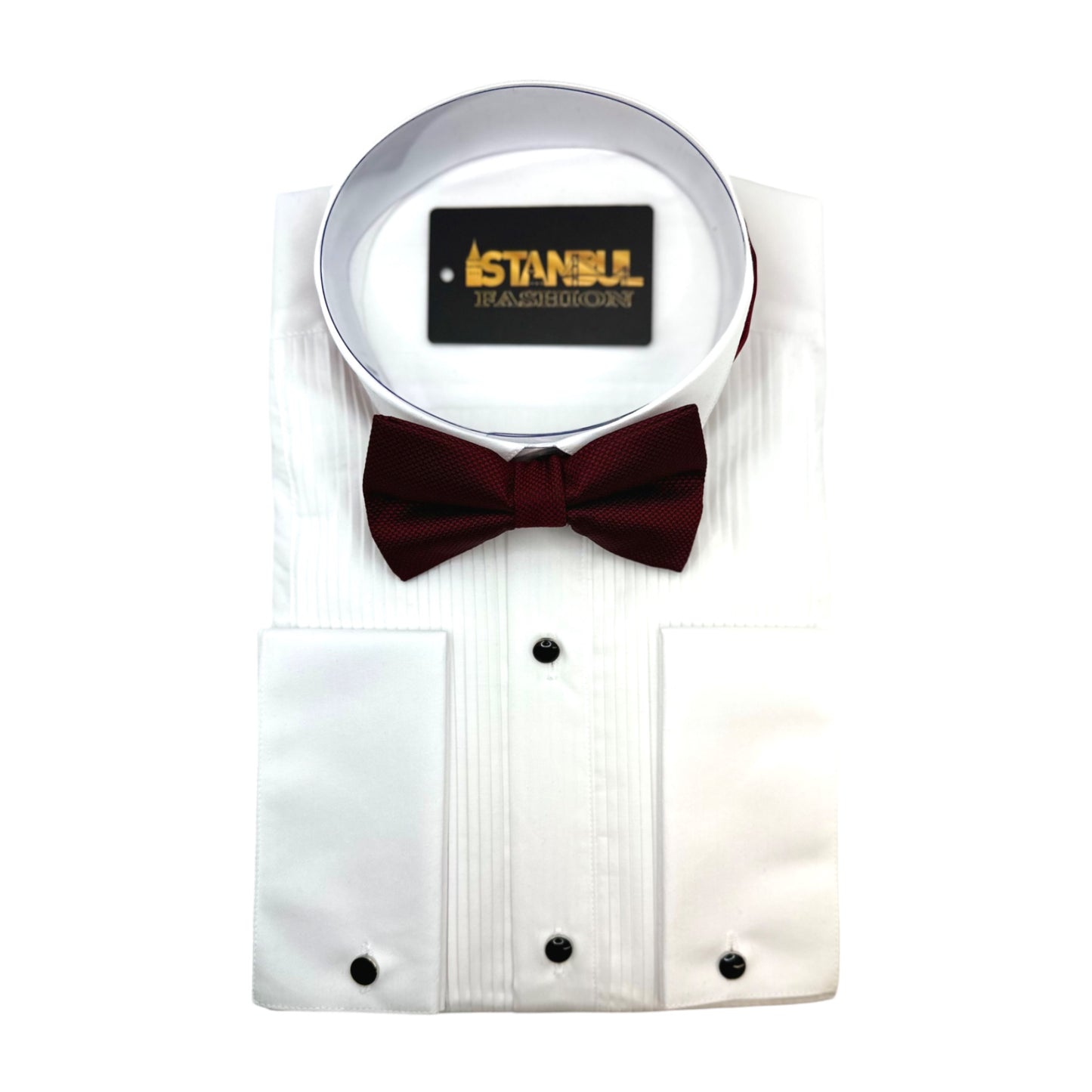 Burgundy  Tie with Adjustable Strap-Reversible Model Silky and Textured Fabric