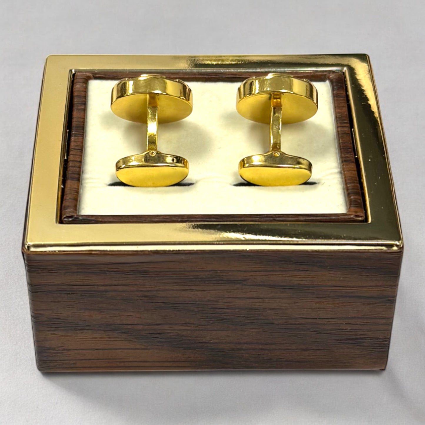 Round Gold Contrasted with Black Details   - Istanbul Fashion Cufflinks - 67