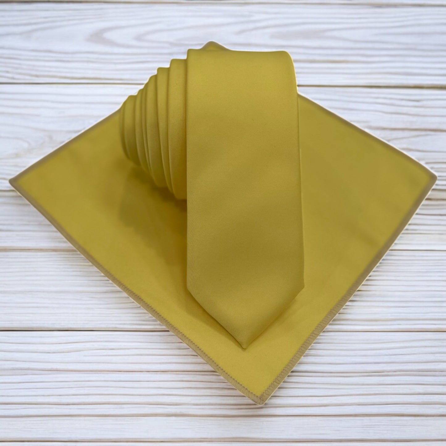 Bright Yellow - Istanbul Fashion Slim Tie, Plain Satin