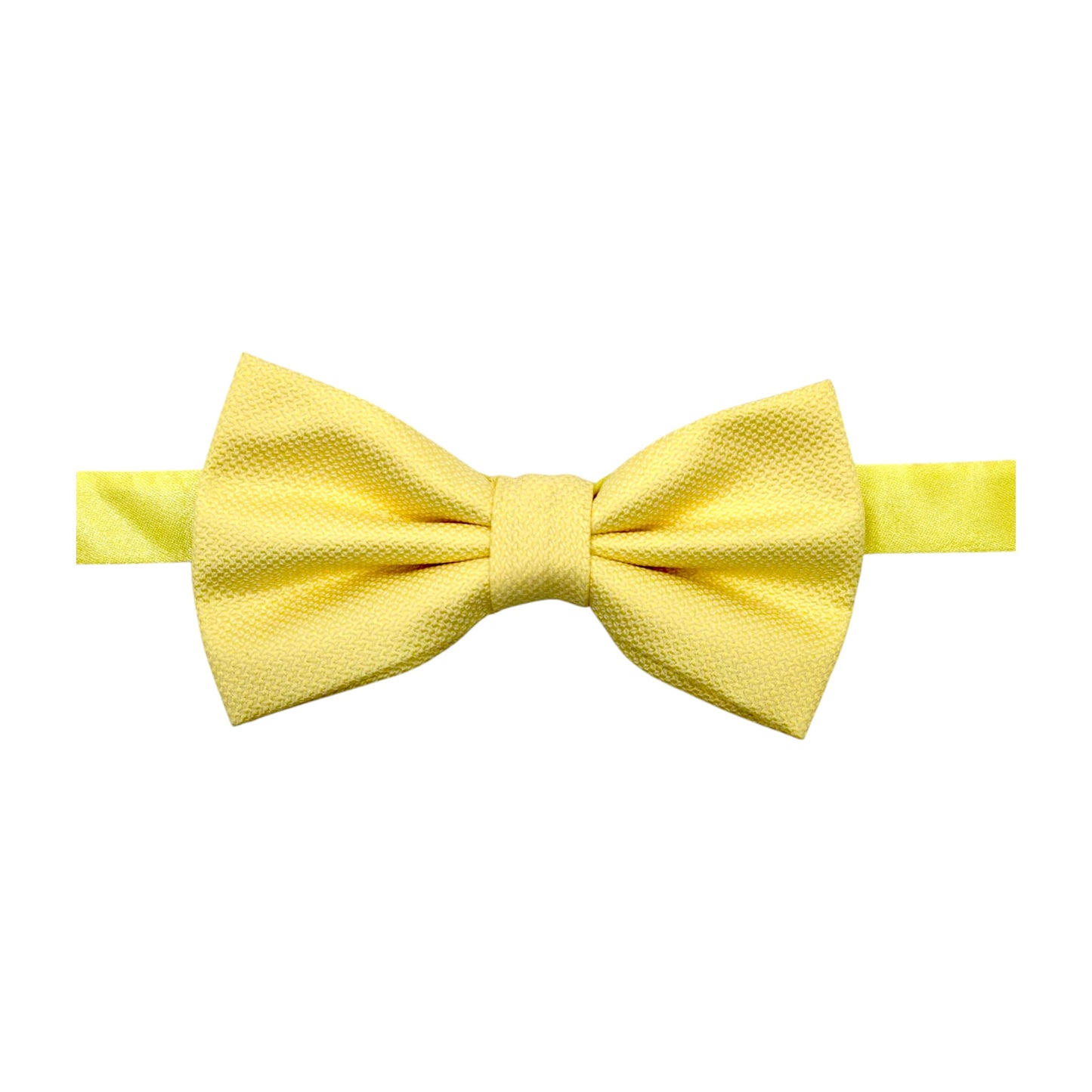 Lemon Yellow  Bow Tie with Adjustable Strap-Reversible Silky and Textured Fabric