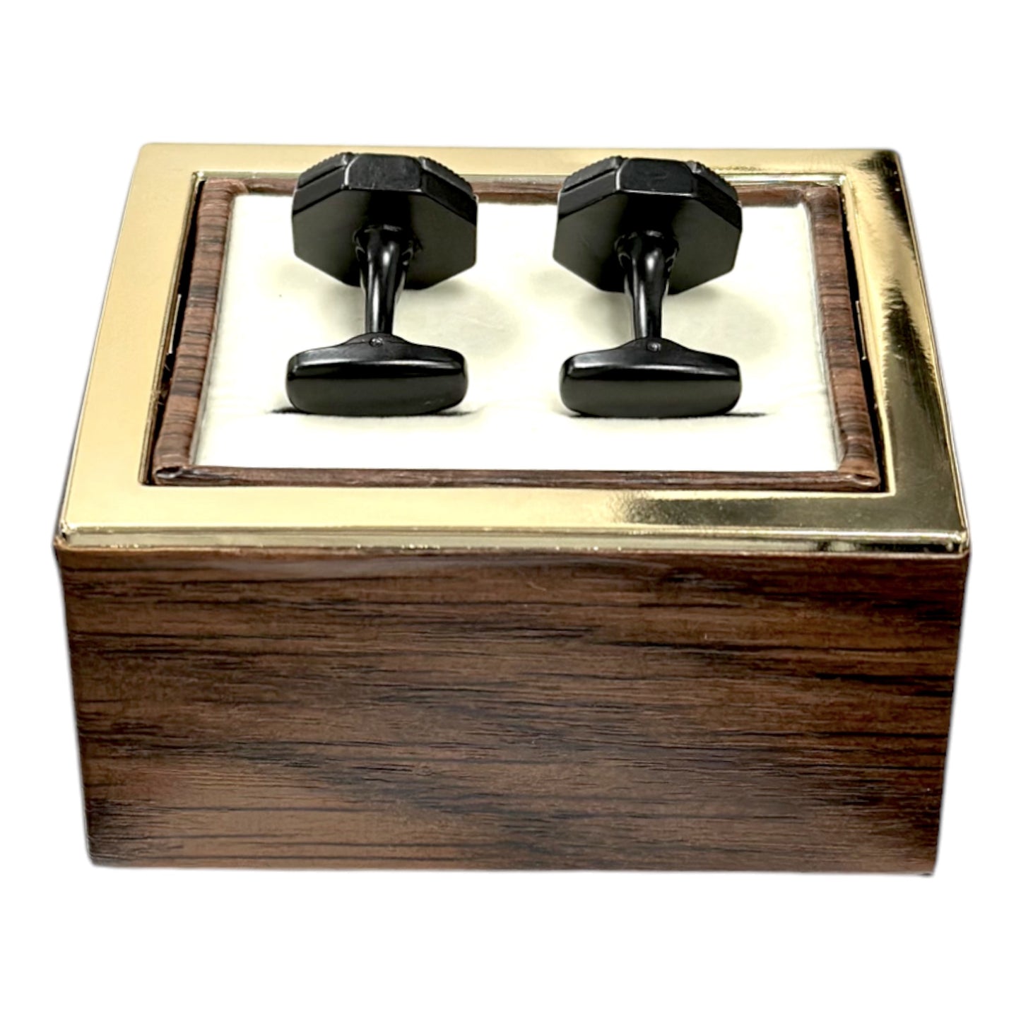Black on Black Detailed with Crystals - Istanbul Fashion Cufflinks - 54