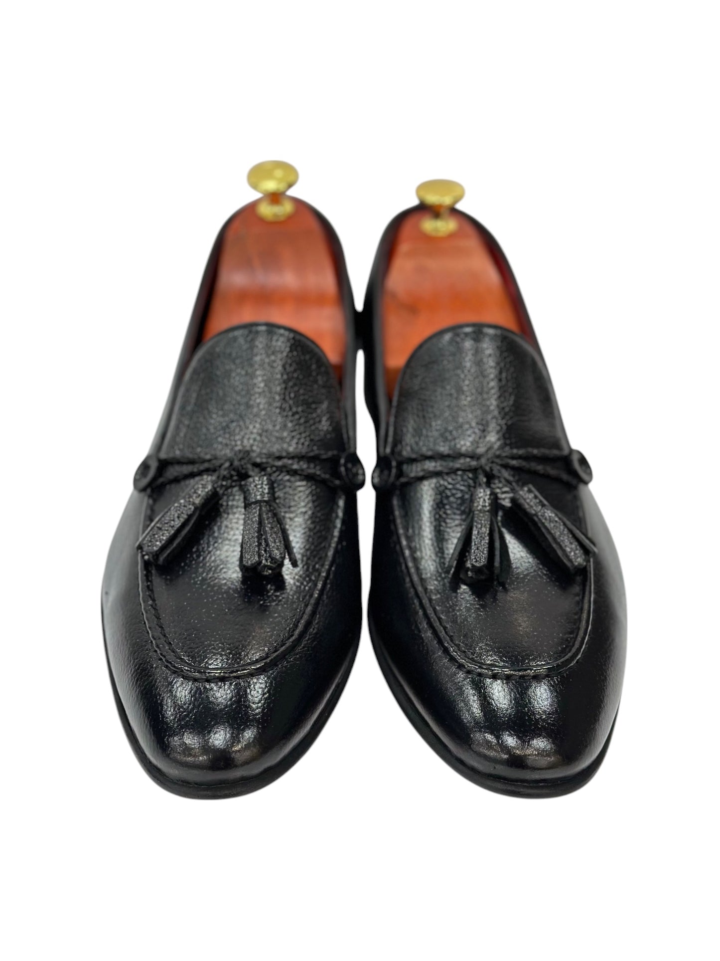 Black Istanbul Fashion by Raad Red Bottom Shoes With Black Rope-1508