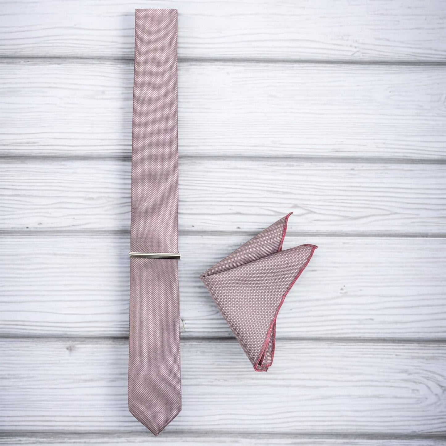 Mauve with Gray Lines- Istanbul Fashion Slim Tie, Textured Fabric
