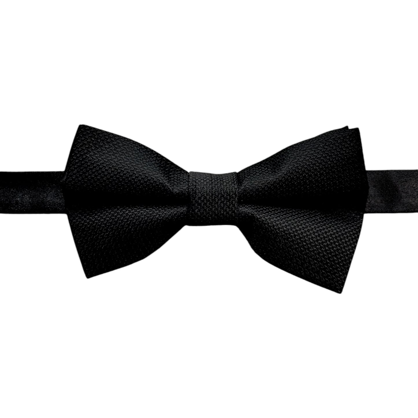 Blackest Black Satin Tie with Adjustable Strap - Reversible