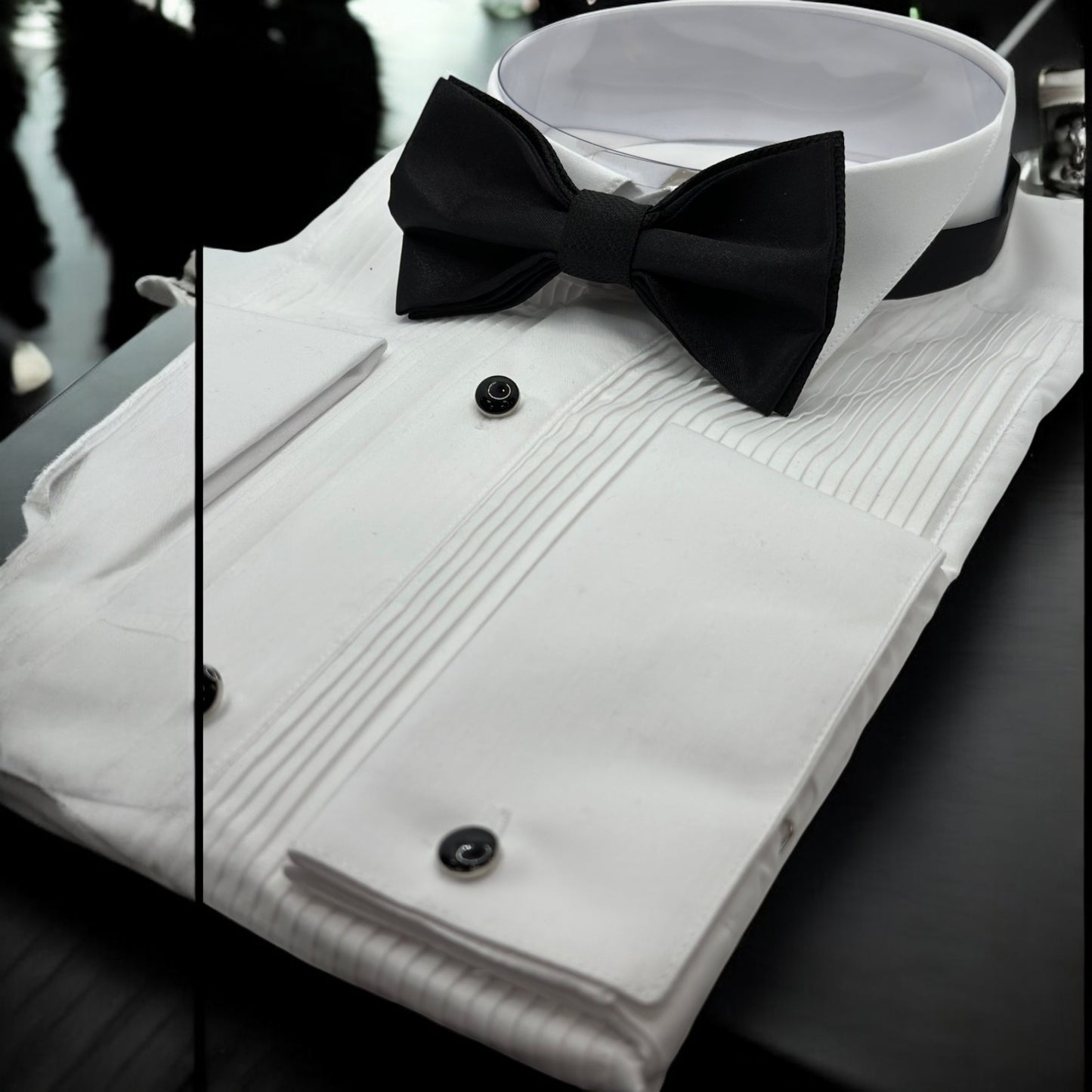 Blackest Black Satin Tie with Adjustable Strap - Reversible