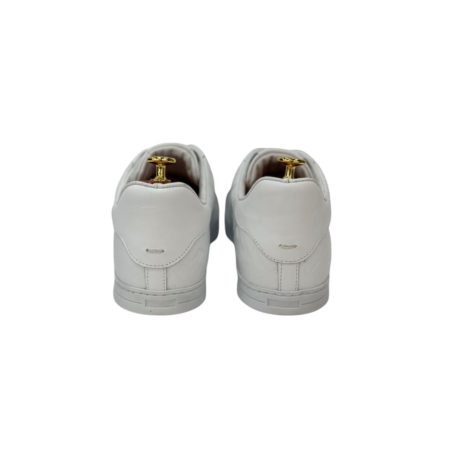 White Sneakers- With Lace-Detailed Leather-Rubber Bottom-8503