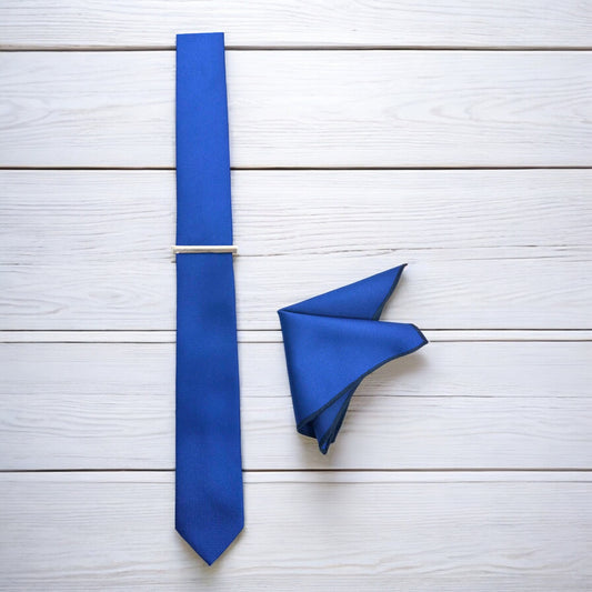 Dark Royal Blue  with Darker Lines- Istanbul Fashion Slim Tie, Textured Fabric