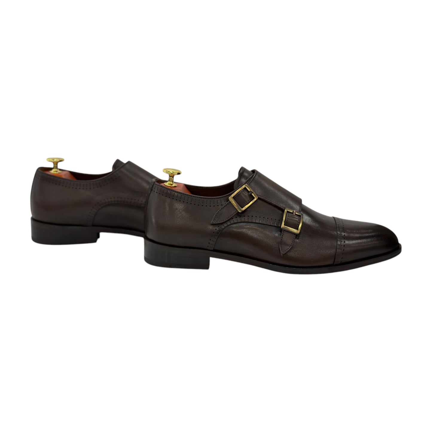 Darkest  Brown Dress Shoes with Detailed Belts on the Side Giving that Luxury Finish-74 88159