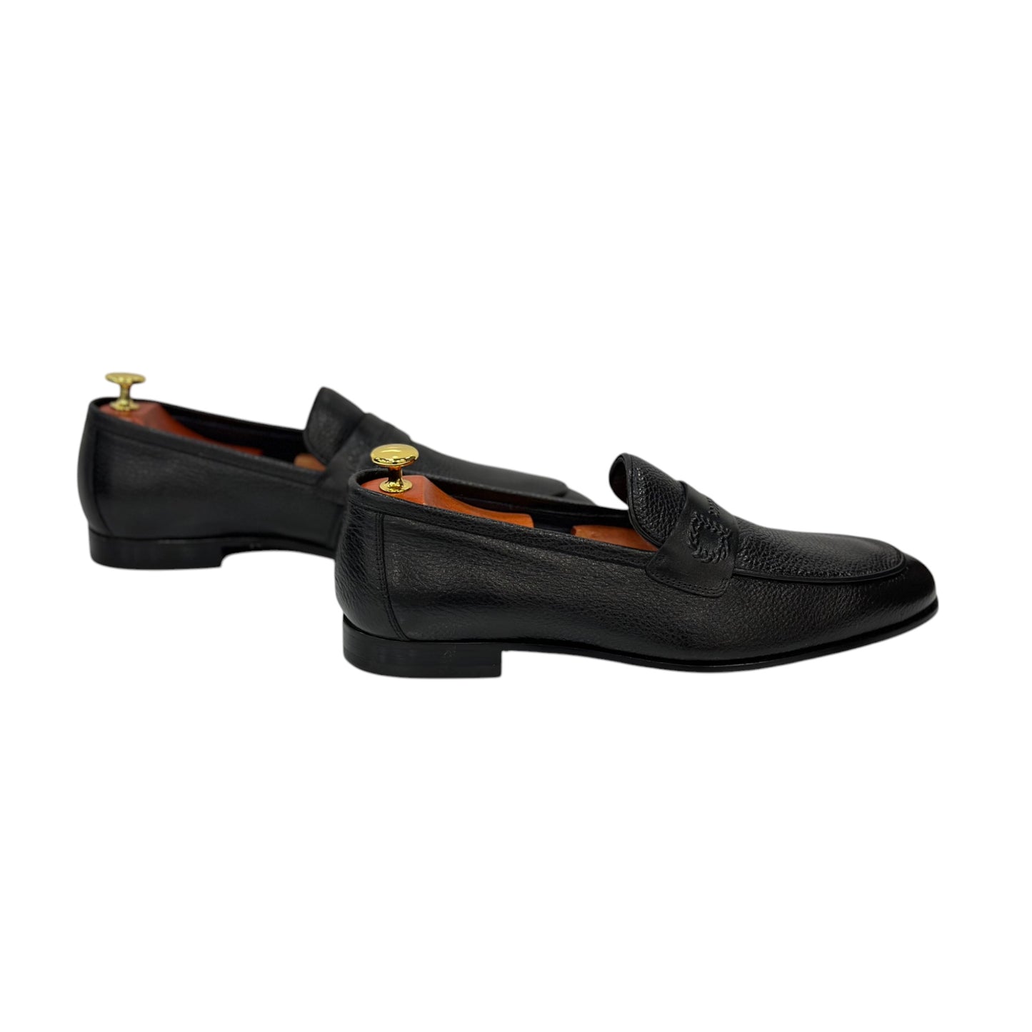 Elegant Black Detailed Leather dress Shoes-Matt Finish Details-296-4990