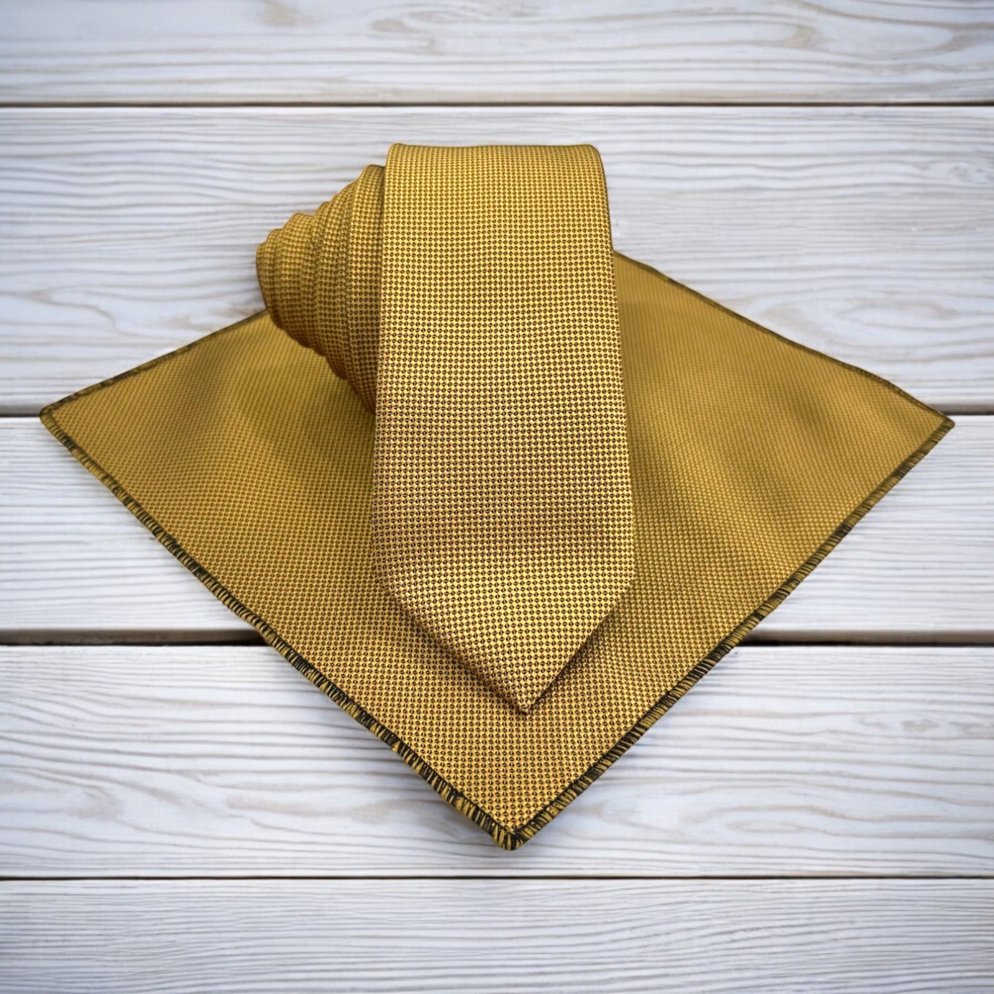 Dark Golden  - Istanbul Fashion Slim Tie, Textured Fabric