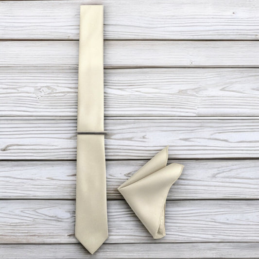 Shimmer Off White - Istanbul Fashion Slim Tie, Textured Fabric