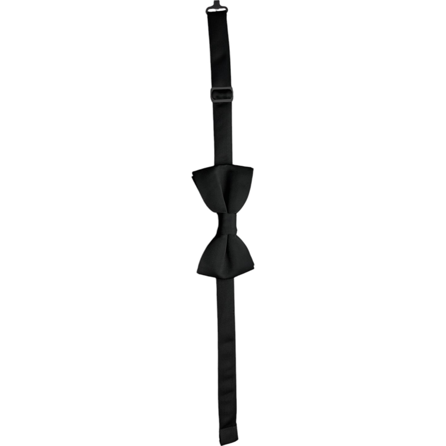 Satin Black Tie with Adjustable Strap