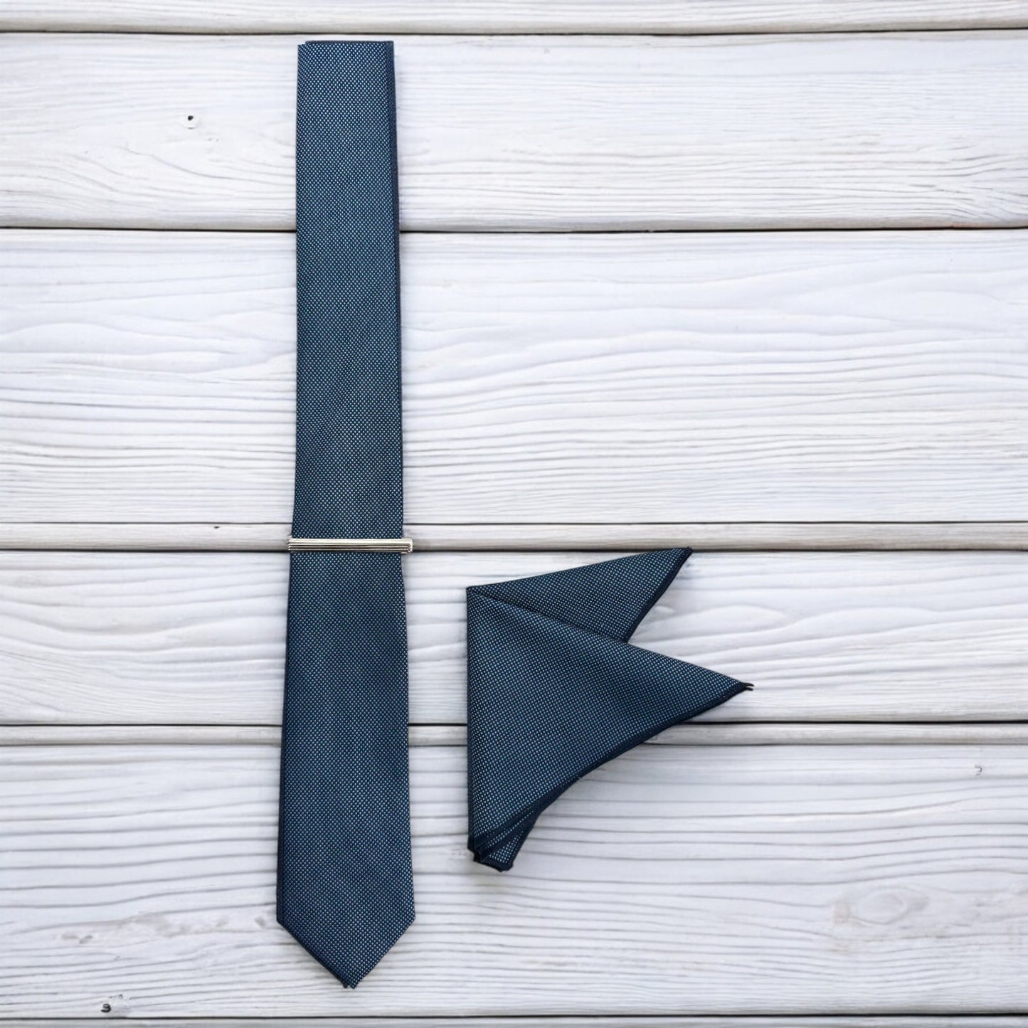 Navy with Black Lines    - Istanbul Fashion Slim Tie, Textured Fabric