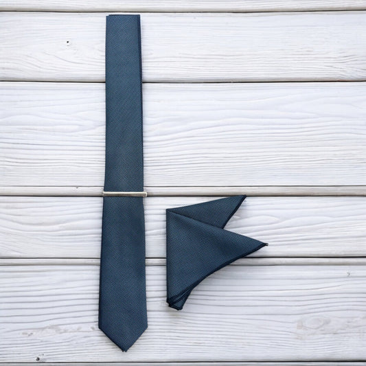 Navy with Black Lines    - Istanbul Fashion Slim Tie, Textured Fabric