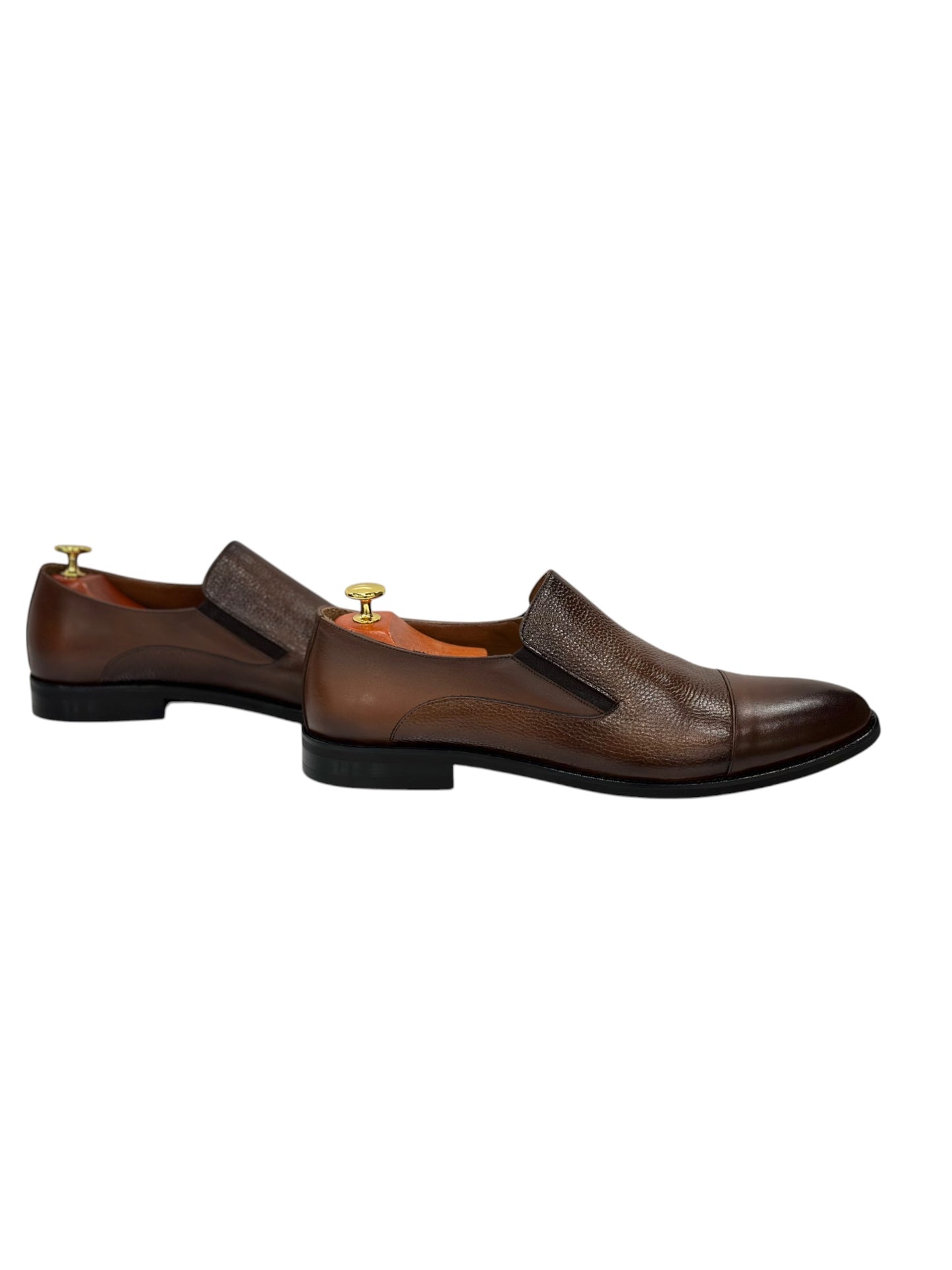 Brown Istanbul Fashion by Raad Red Bottom Shoes With Combination of Mat and Glossy Finish-603