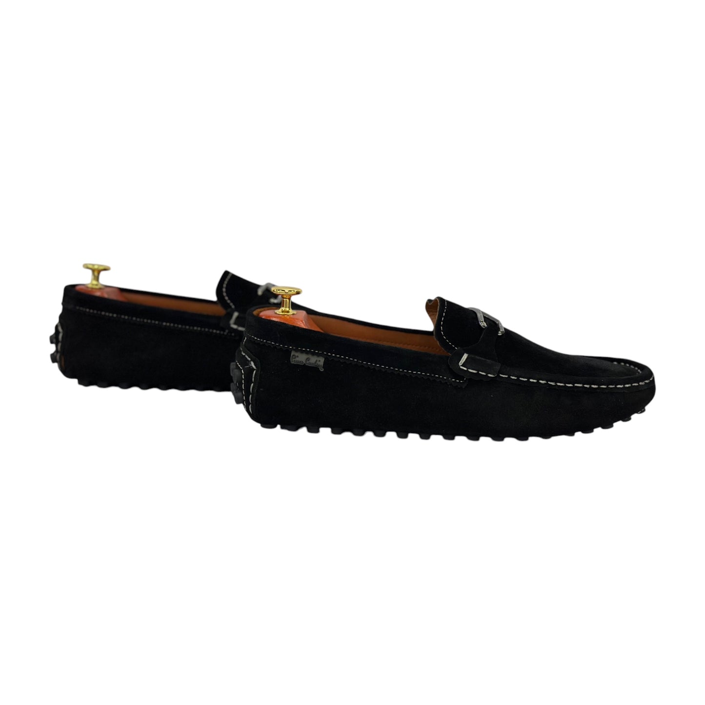 Black Slip On -Rubber Bottom--Silver Finish Metal Details-6005