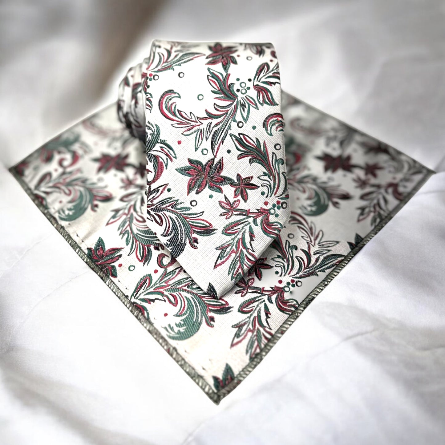 Floral Patterned on Gray Base -Istanbul Fashion Tie - Classic Wide