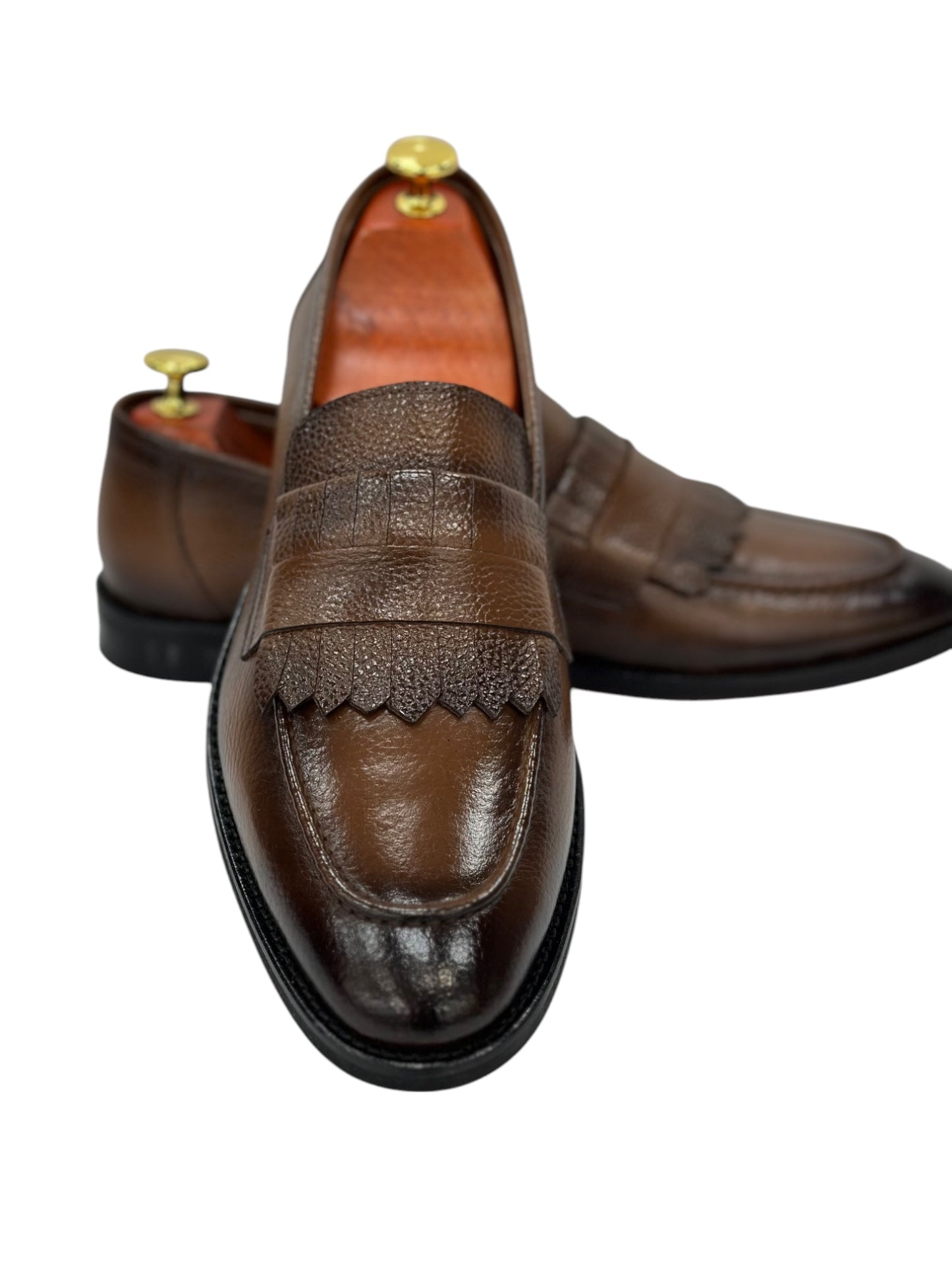 Brown Istanbul Fashion by Raad Red Bottom Leather Shoes-3045